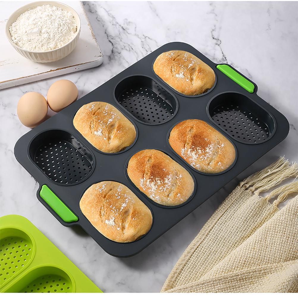 8 Grids Silicone Mold Oval Shape DIY Perforated Cake Baking Mould Kitchen view 6