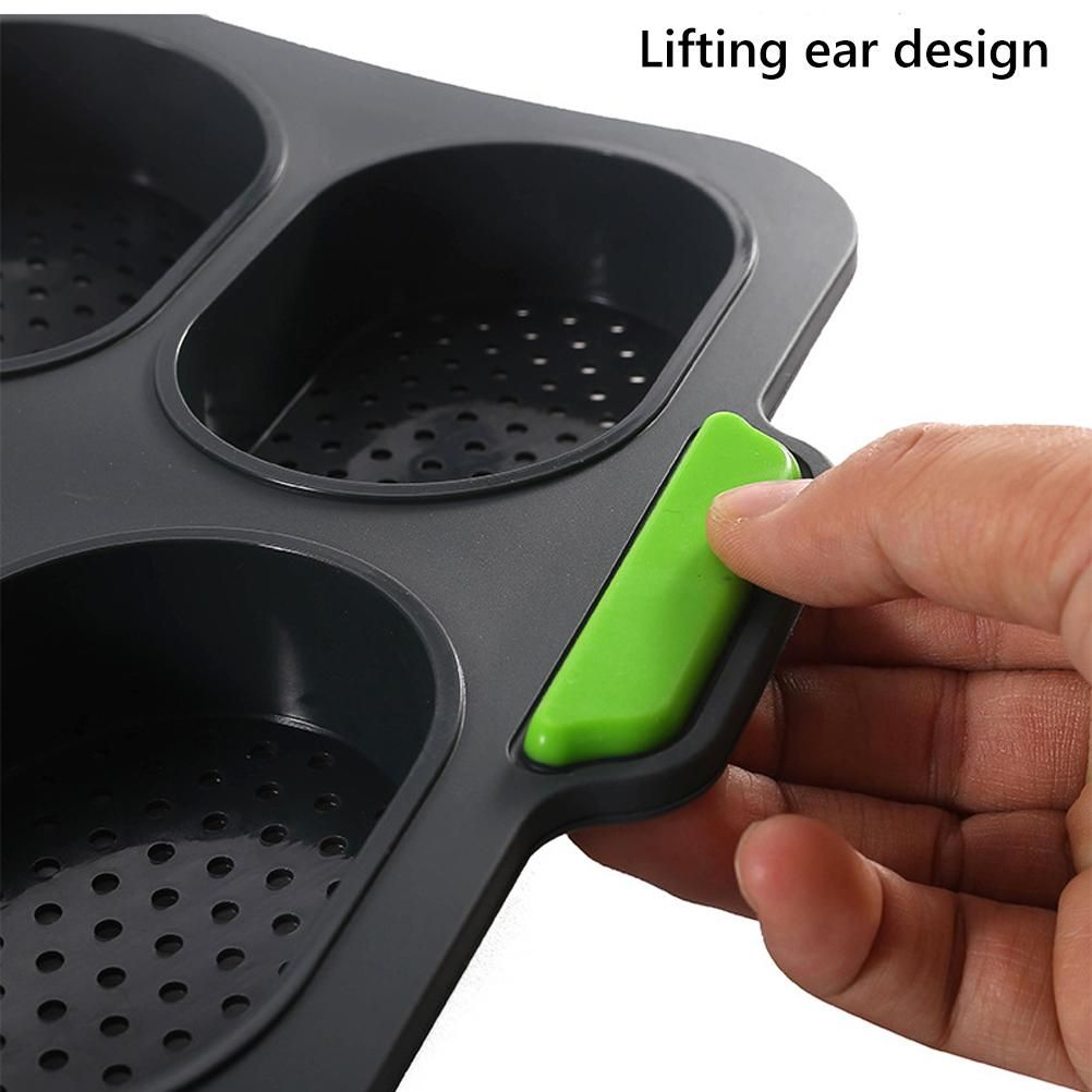 8 Grids Silicone Mold Oval Shape DIY Perforated Cake Baking Mould Kitchen view 9