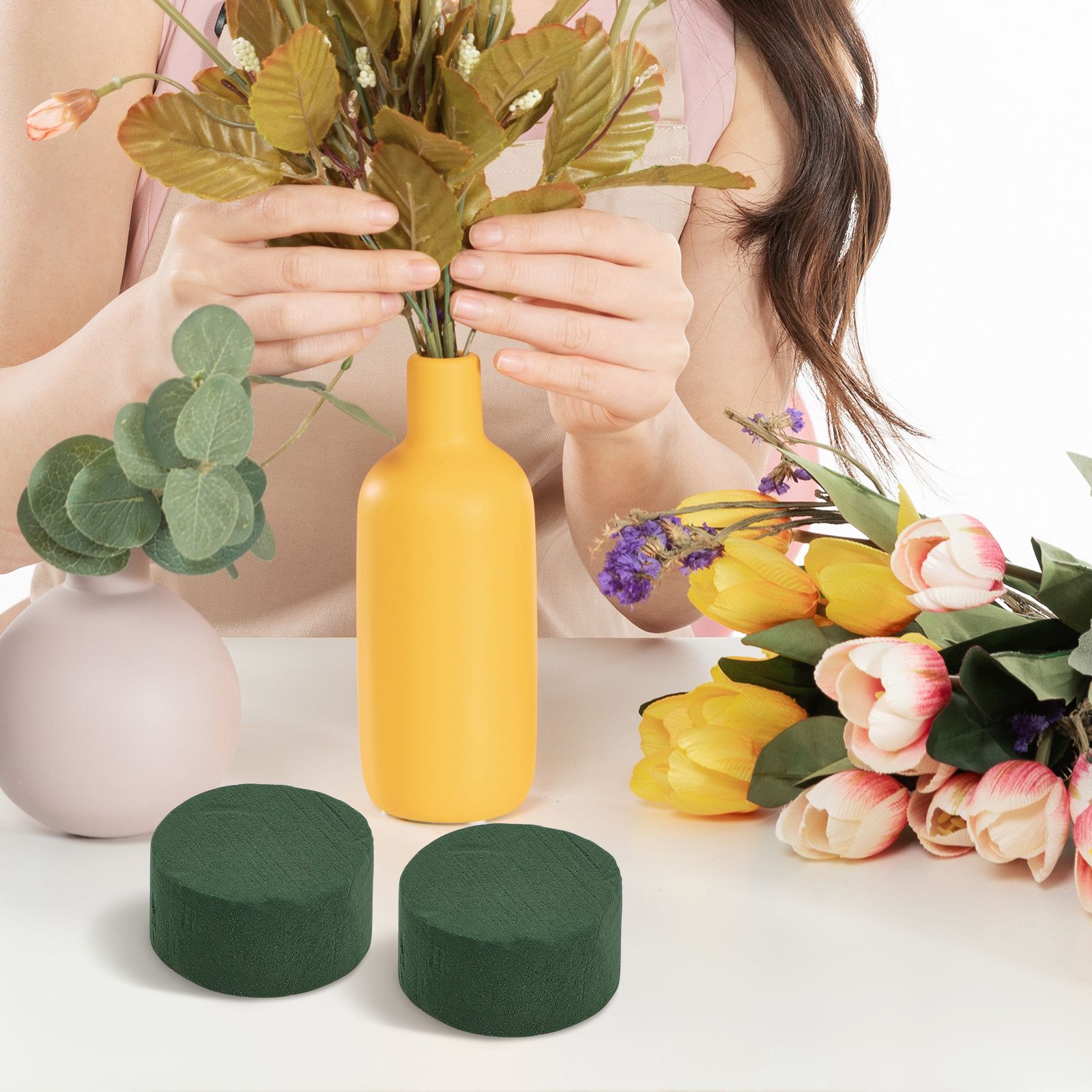 12pcs Floral Foam Round Dried Flower Foam Blocks Handmade Flower Arrangement view 13