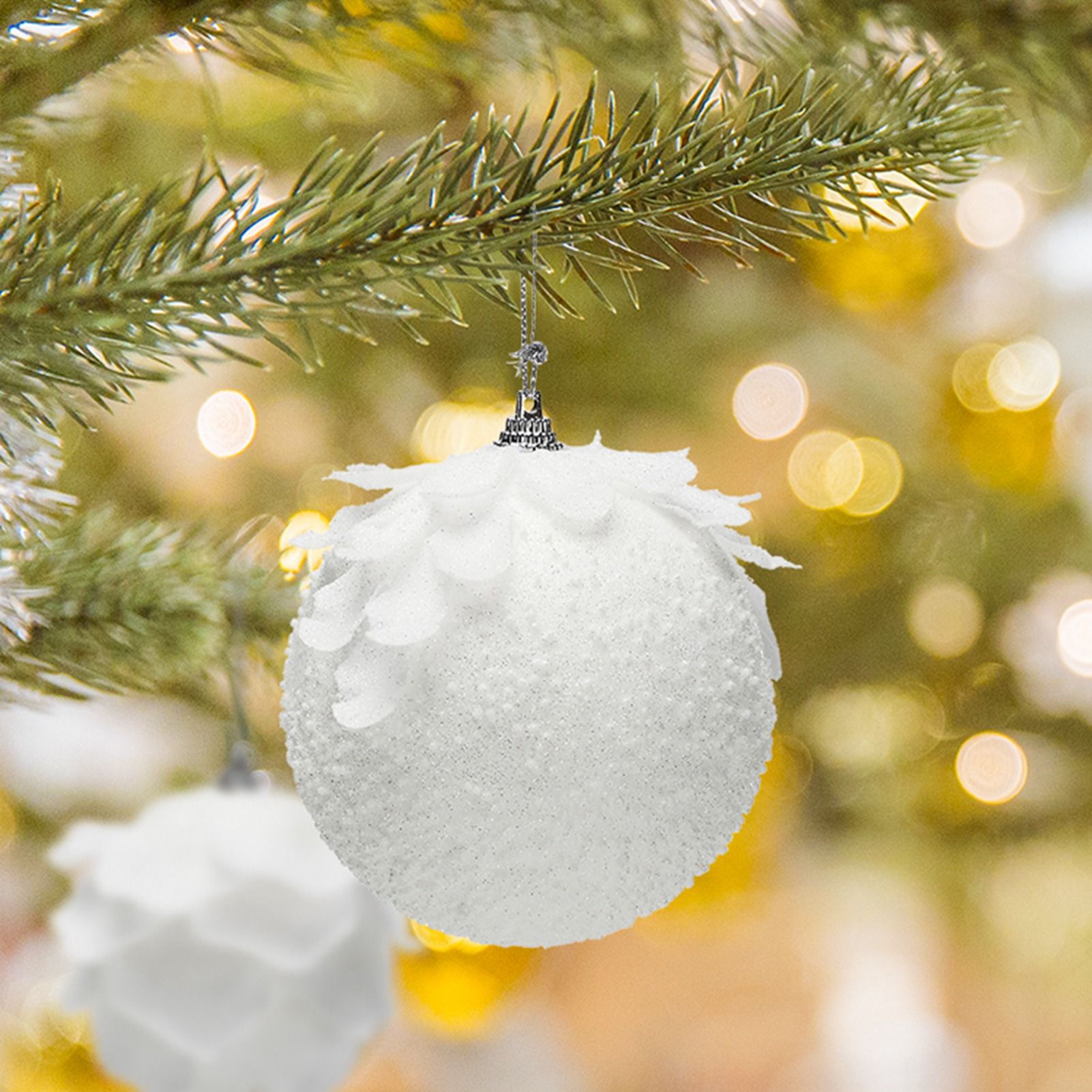 Foam Ball Snow White Christmas Ball Pendant Christmas Tree Decoration Pendant view 2
