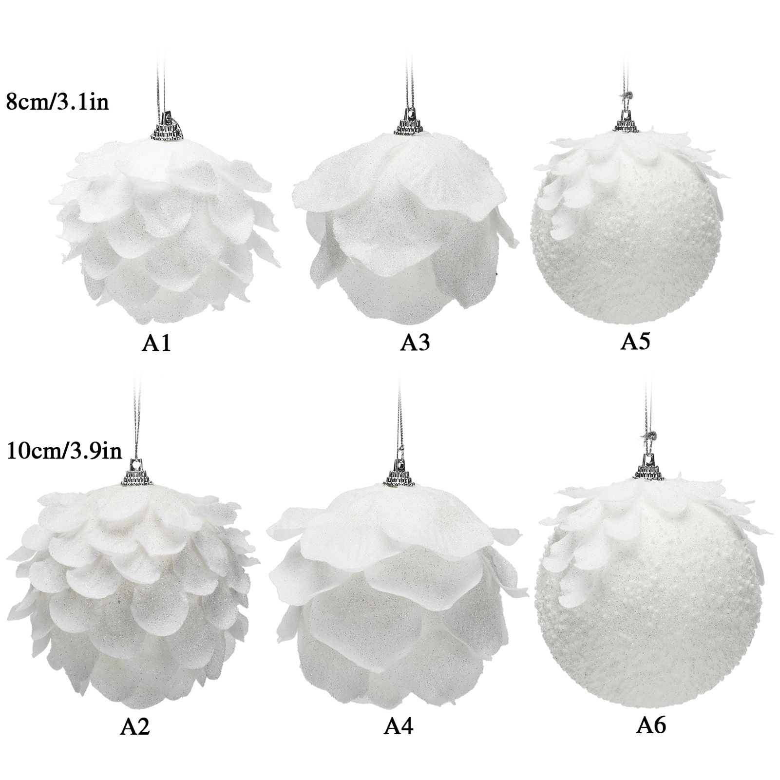 Foam Ball Snow White Christmas Ball Pendant Christmas Tree Decoration Pendant view 3