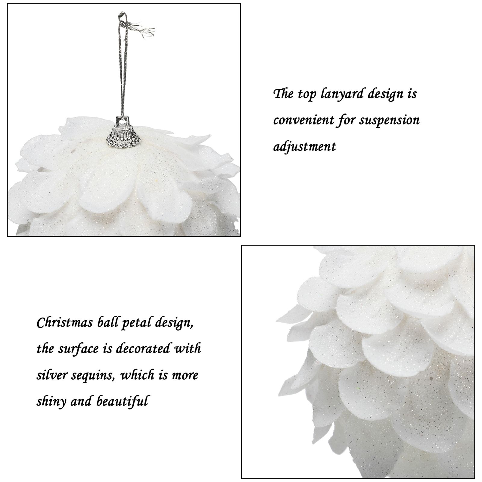 Foam Ball Snow White Christmas Ball Pendant Christmas Tree Decoration Pendant view 5
