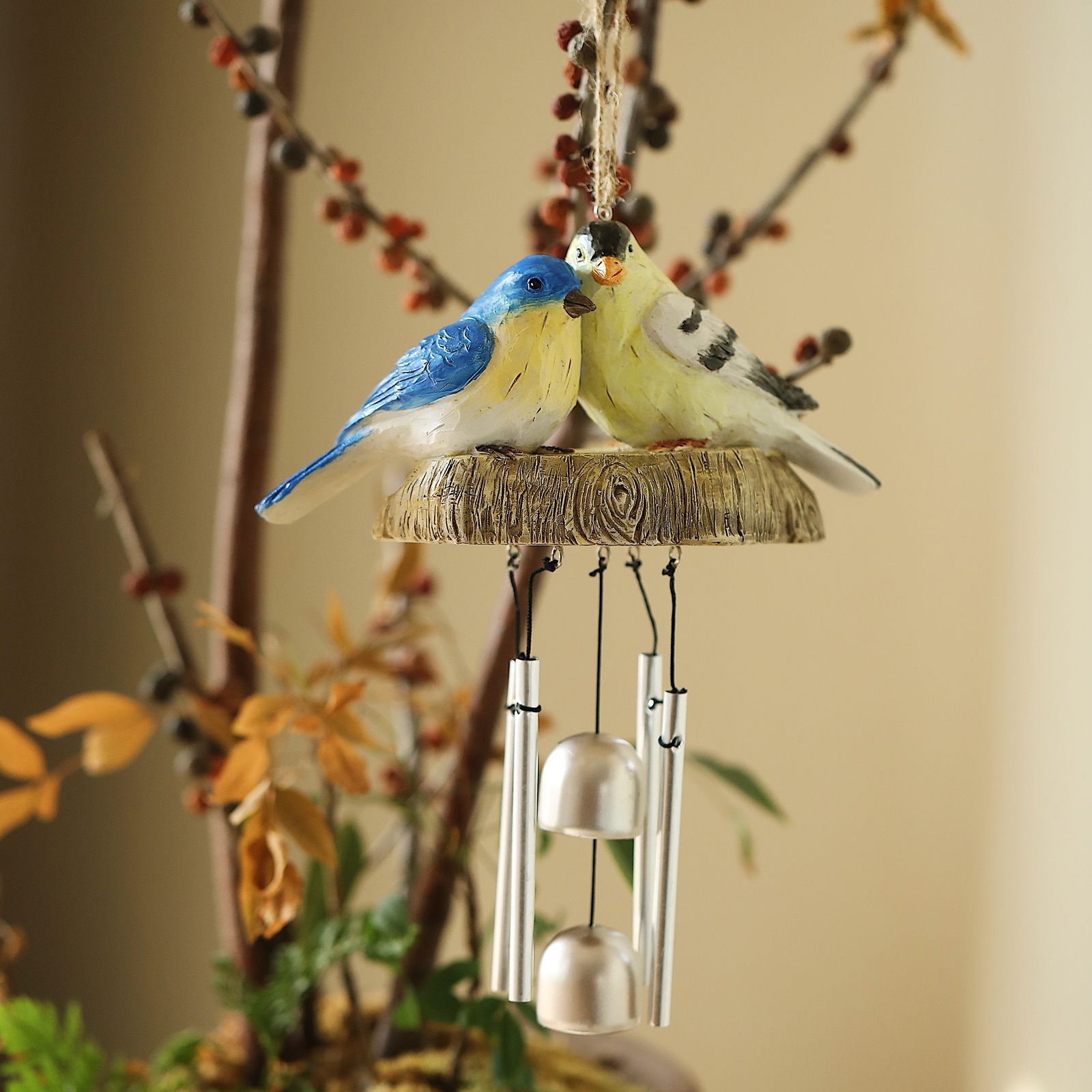 Rustic Bird Wind Chimes Outdoor Hanging Wind Chime Home Patio Decoration view 5