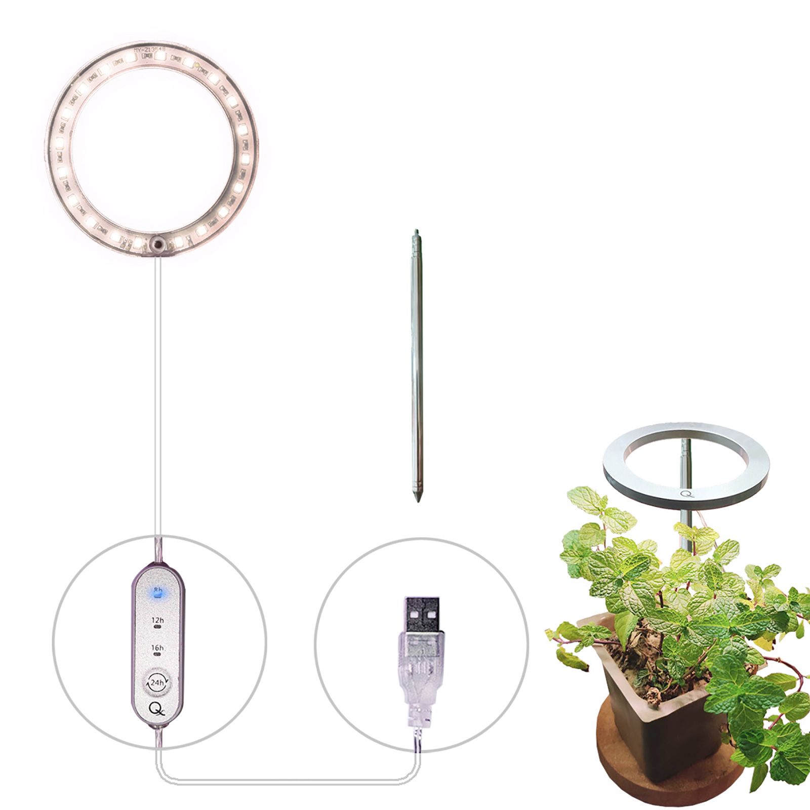 LED Grow Light ABS 5V 53.55lm/w Single Head Yellow Full Spectrum Plant Grow Light — image 1