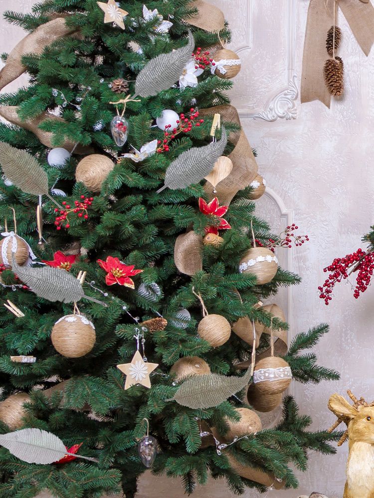 Christmas Tree Leaves Ornament Glittery Leaf with Clip Tree Hanging Baubles view 12