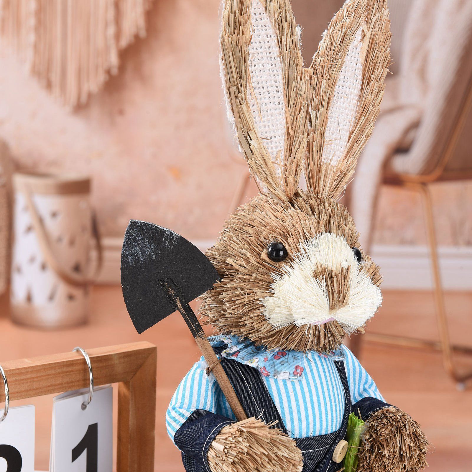 Rustic Easter Home Decor - Bunny Figurine Party Supplies view 4