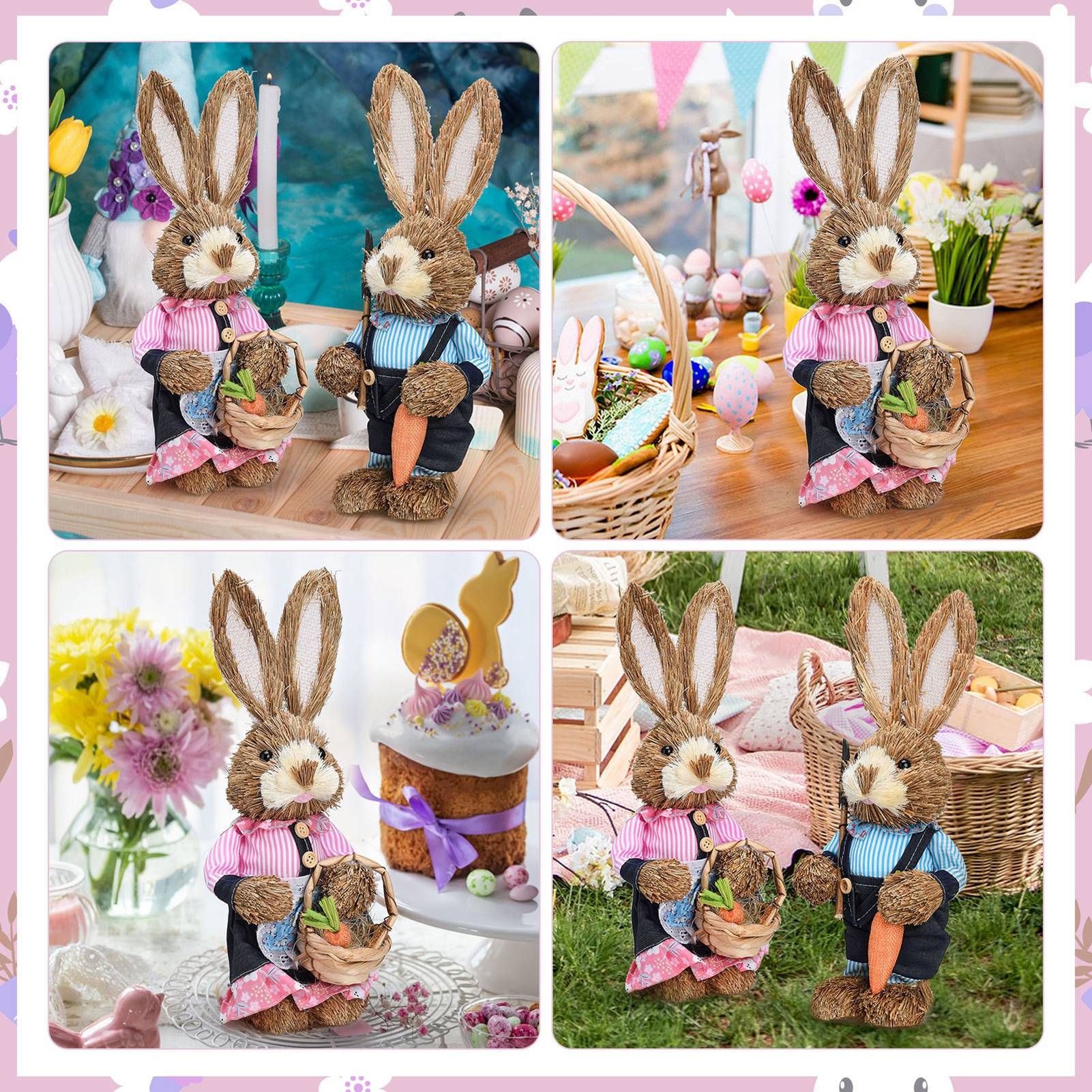Rustic Easter Home Decor - Bunny Figurine Party Supplies view 10