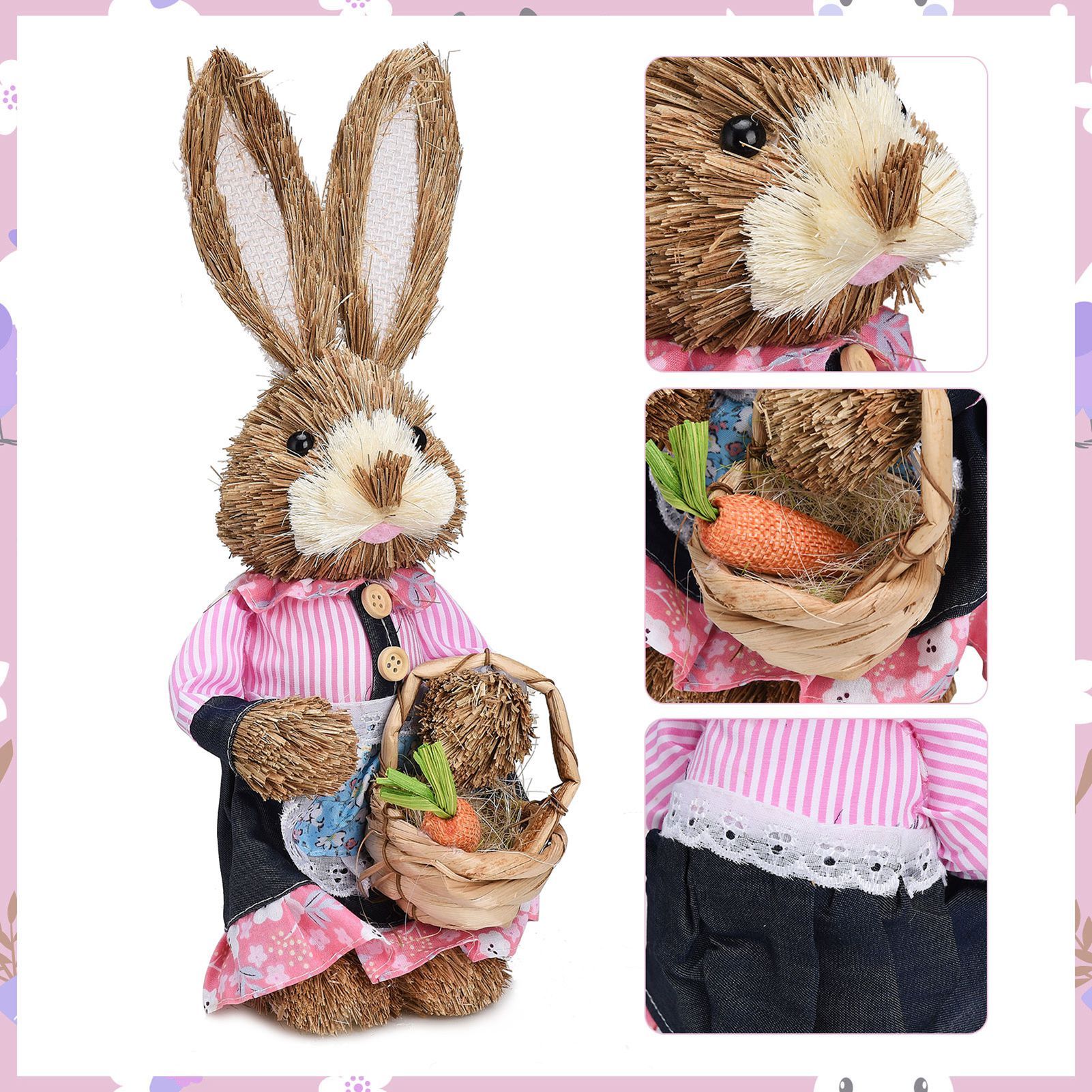 Rustic Easter Home Decor - Bunny Figurine Party Supplies view 12