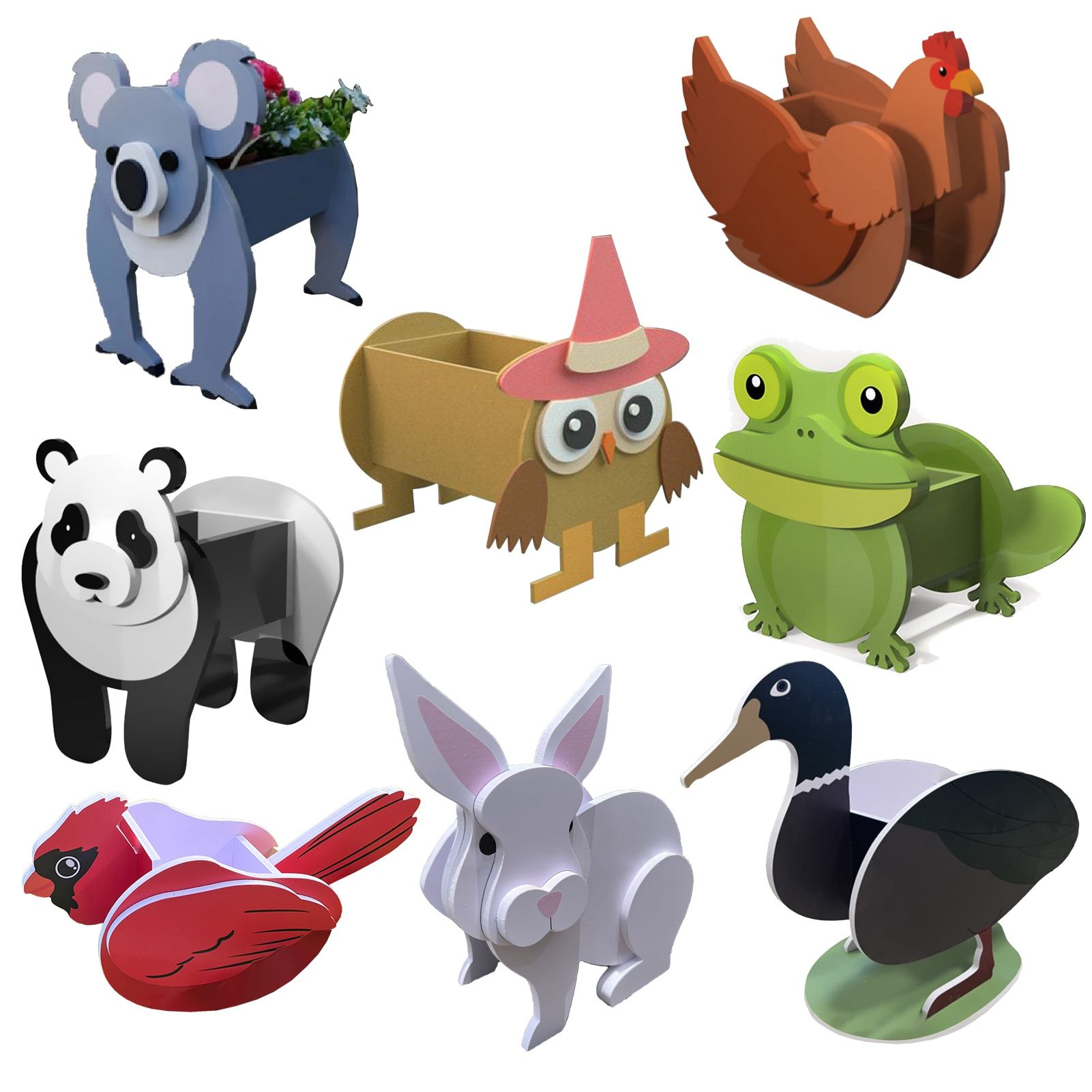 DIY Animal Flower Pot Cartoon Desktop Succulent Planter Garden Ornament Crafts view 9