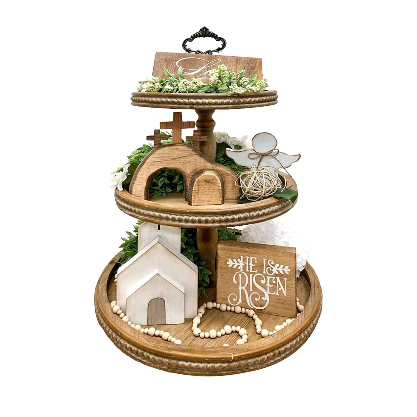 Easter Wooden Angel House Laminated Tray Decoration view 8