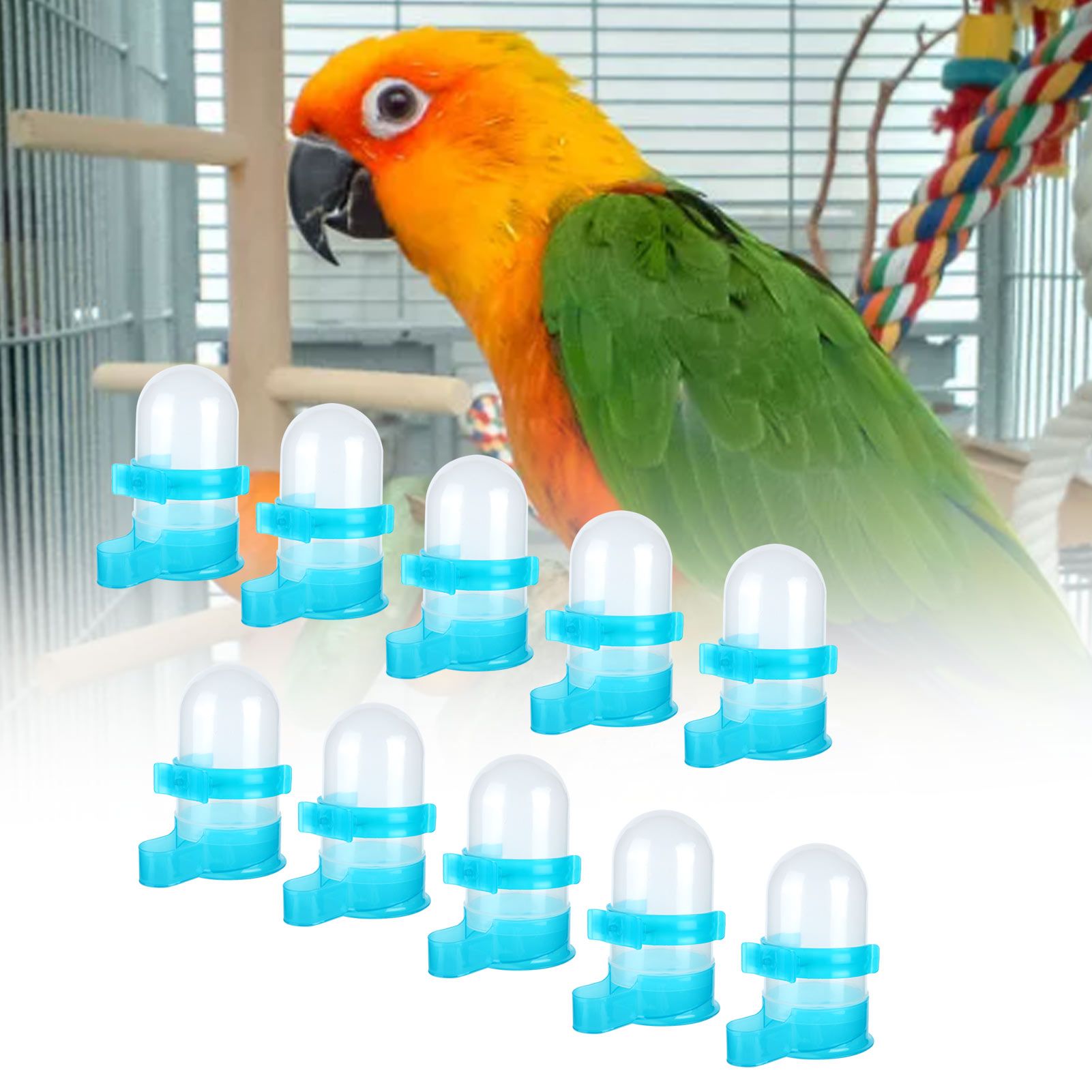 10Pcs Plastic Automatic Bird Food Feeder Hanging Bird Water Dispenser for view 11