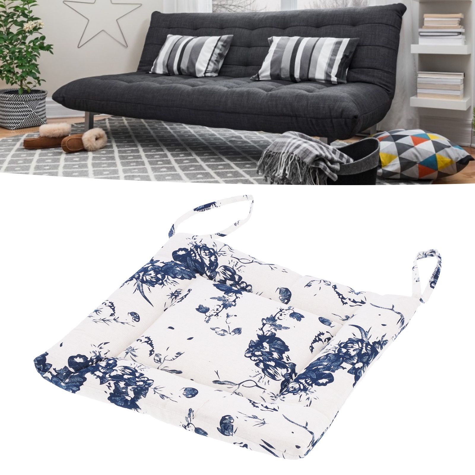 Chair Cushion Simple Pure Cotton Linen Thick NonSlip Soft Seat Cushion for view 11