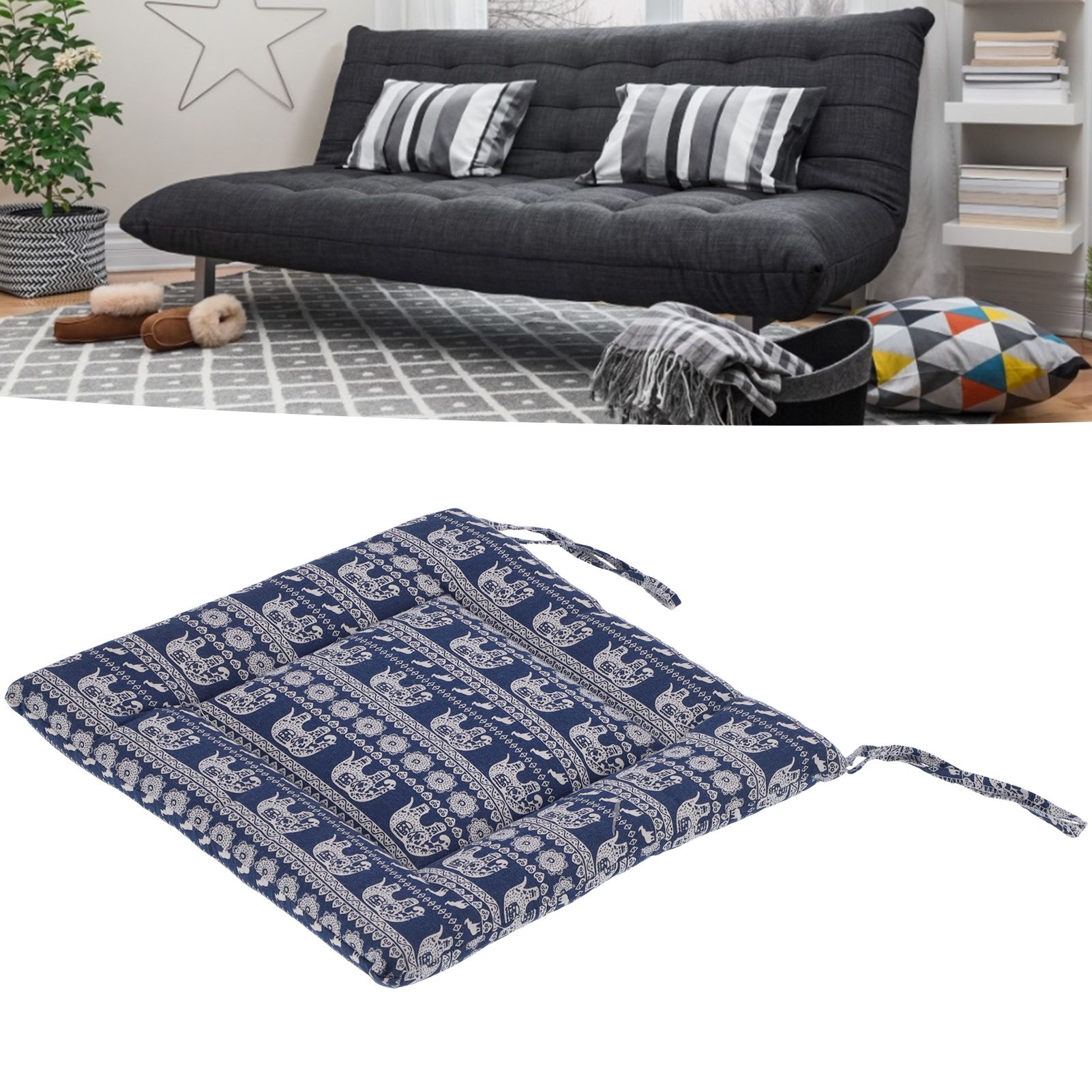 Chair Cushion Simple Pure Cotton Linen Thick NonSlip Soft Seat Cushion for view 11