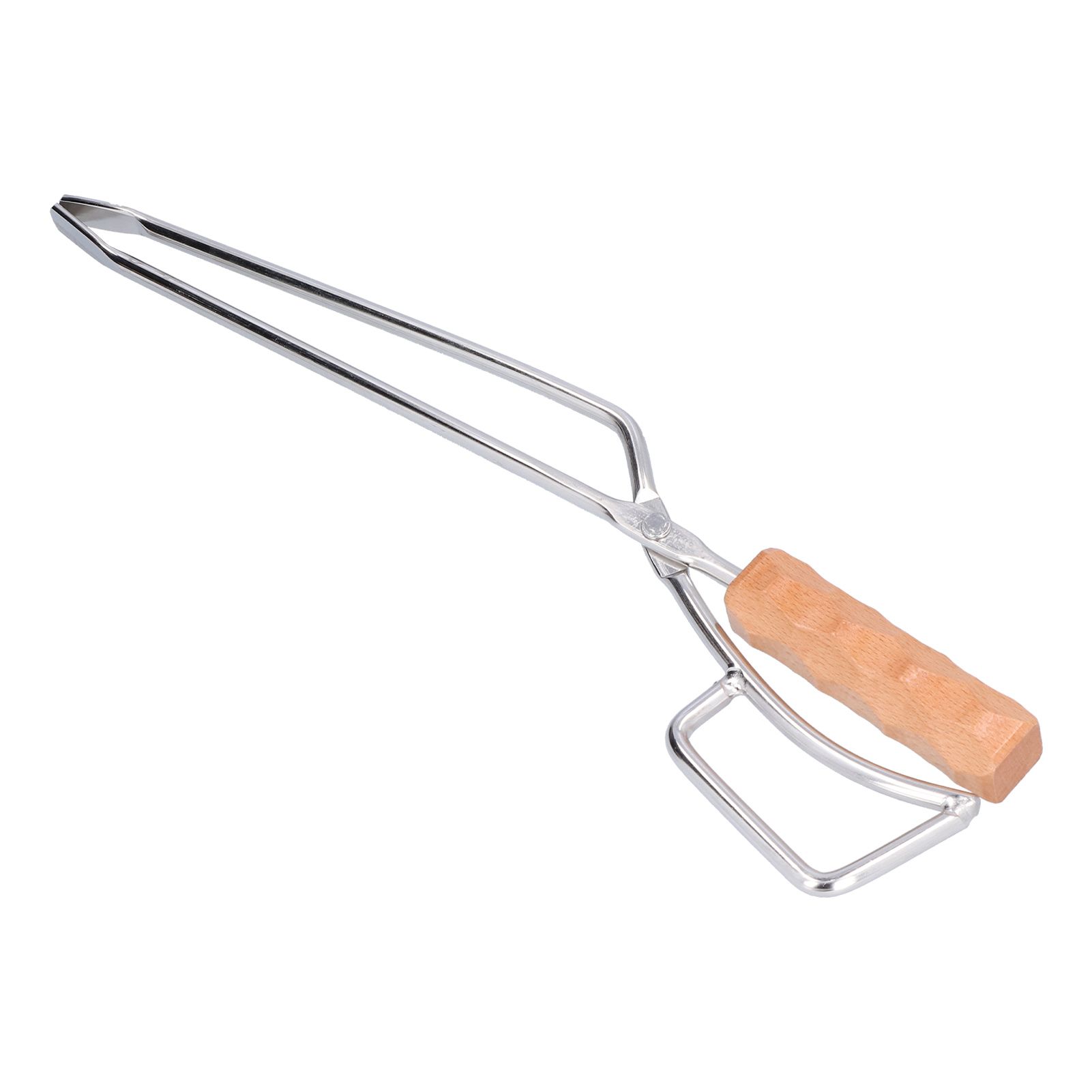 Log Tongs Beech Wood Handle Stainless Steel Clamp High Temperature Resistance view 2