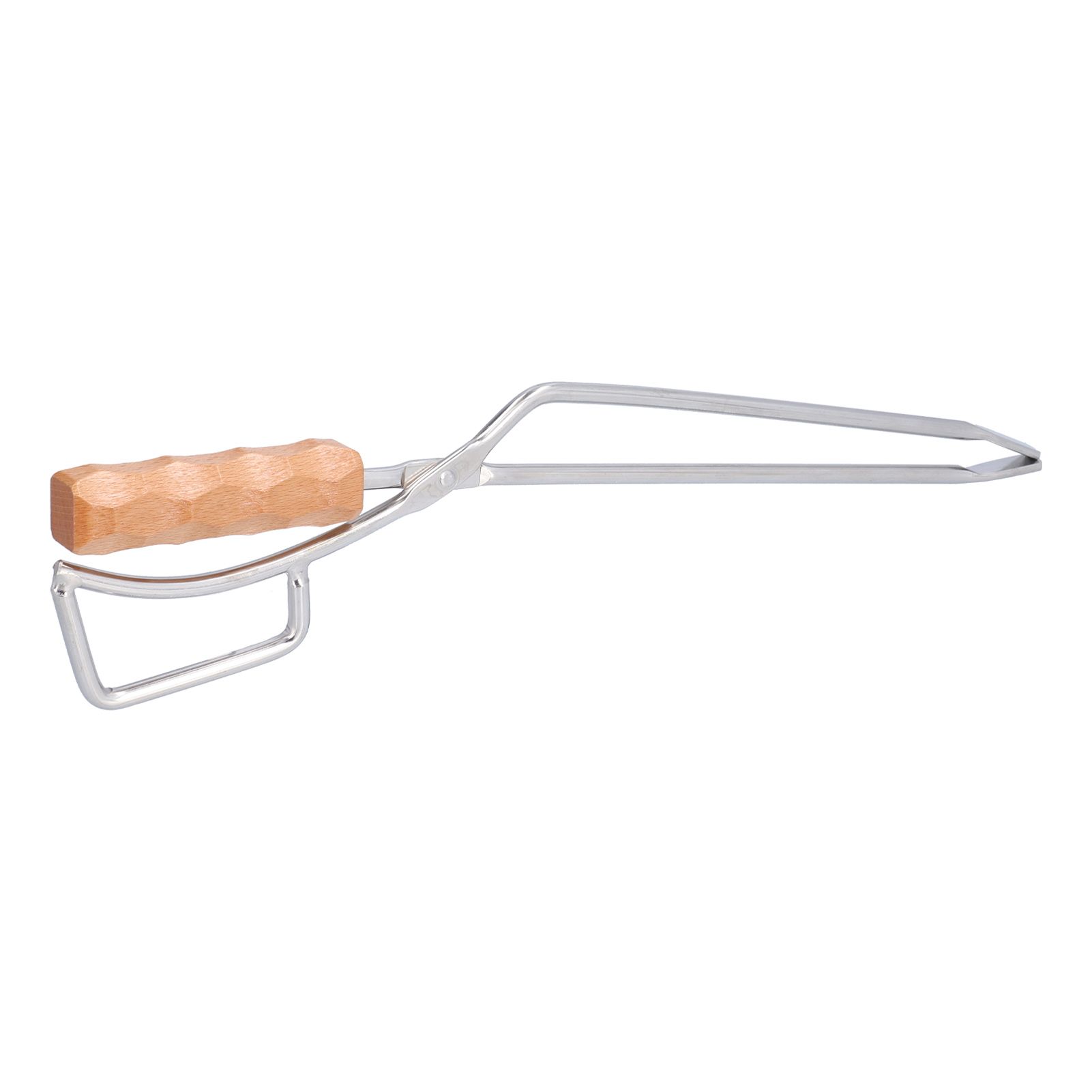 Log Tongs Beech Wood Handle Stainless Steel Clamp High Temperature Resistance view 8