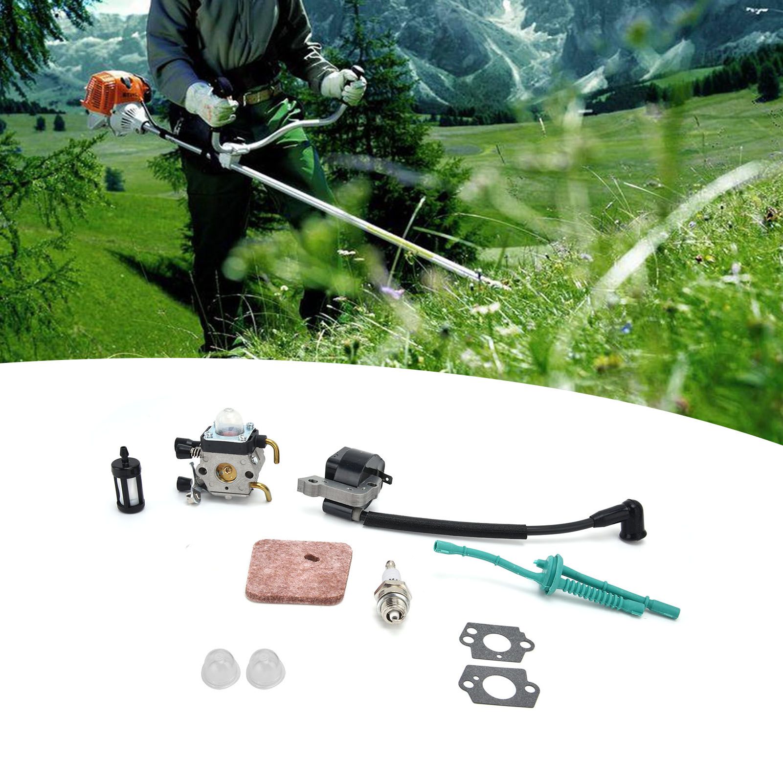 Carburetor Ignition Coil Kit for Stihl FS55 FS38 FS55R KM55 FS45 FS46 Trimmer view 11