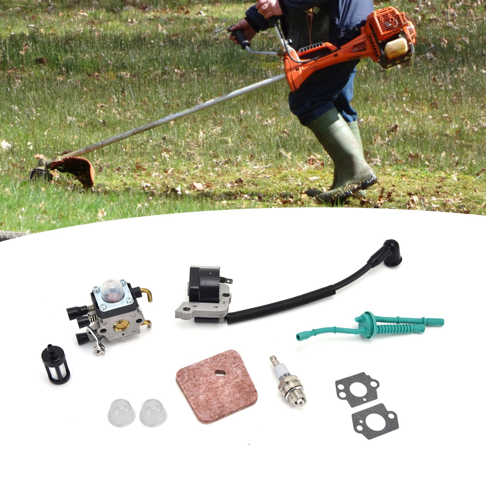 Carburetor Ignition Coil Kit for Stihl FS55 FS38 FS55R KM55 FS45 FS46 Trimmer view 12