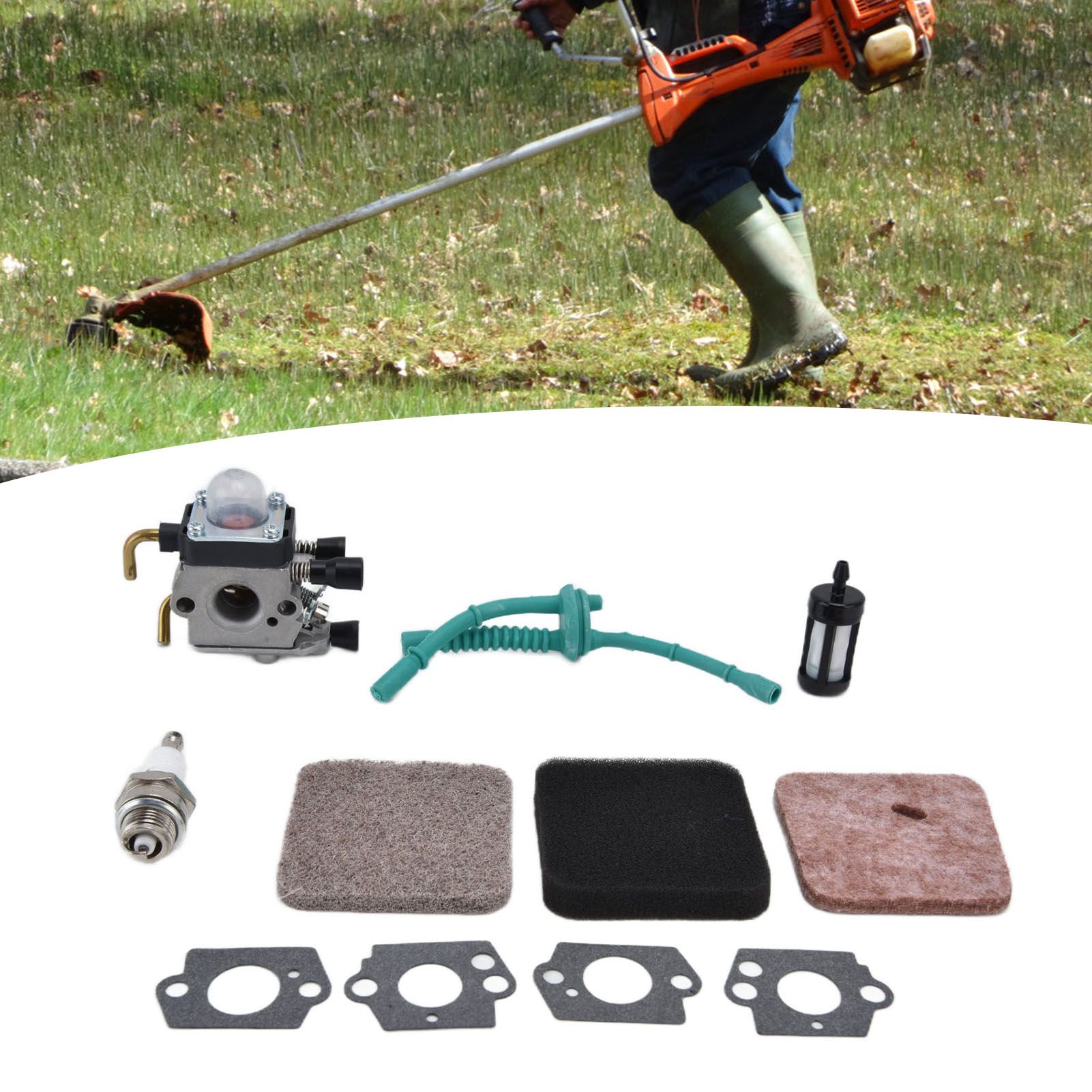 Carburetor Air Filter Fuel Filter Sparking Plug Fuel Pipe Kit for STIHL FS38 view 11