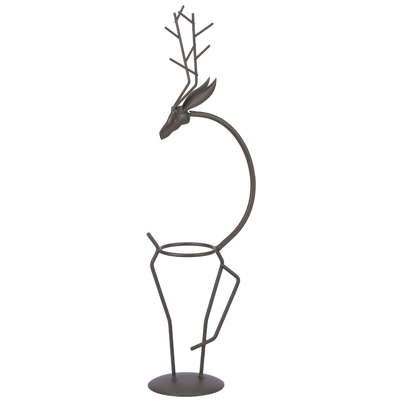 Deer Shape Wrought Iron Plant Stand Transparent Glass Hydroponic Plant Vase view 2