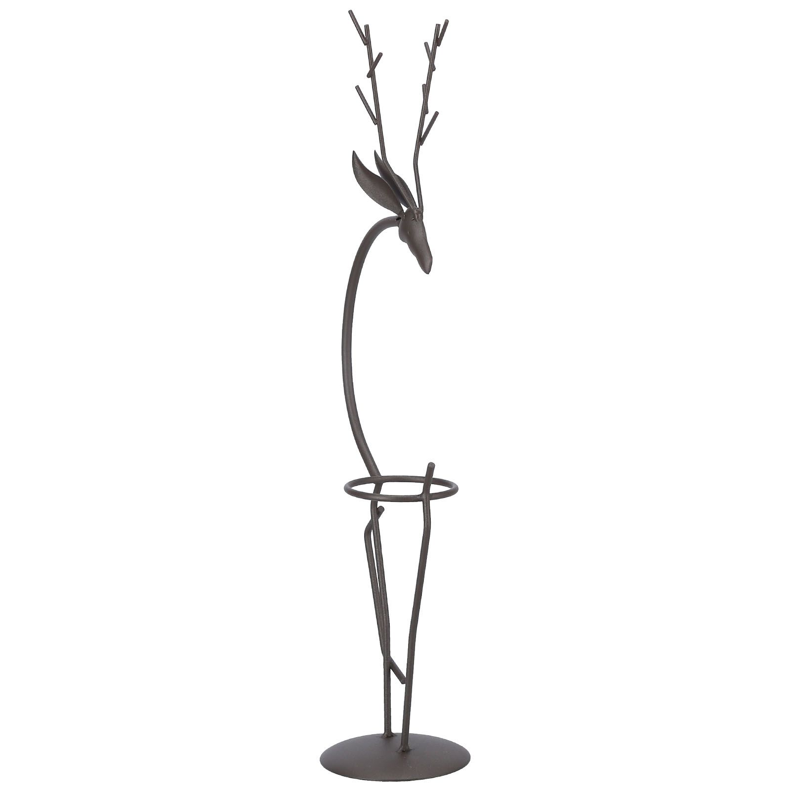Deer Shape Wrought Iron Plant Stand Transparent Glass Hydroponic Plant Vase view 3