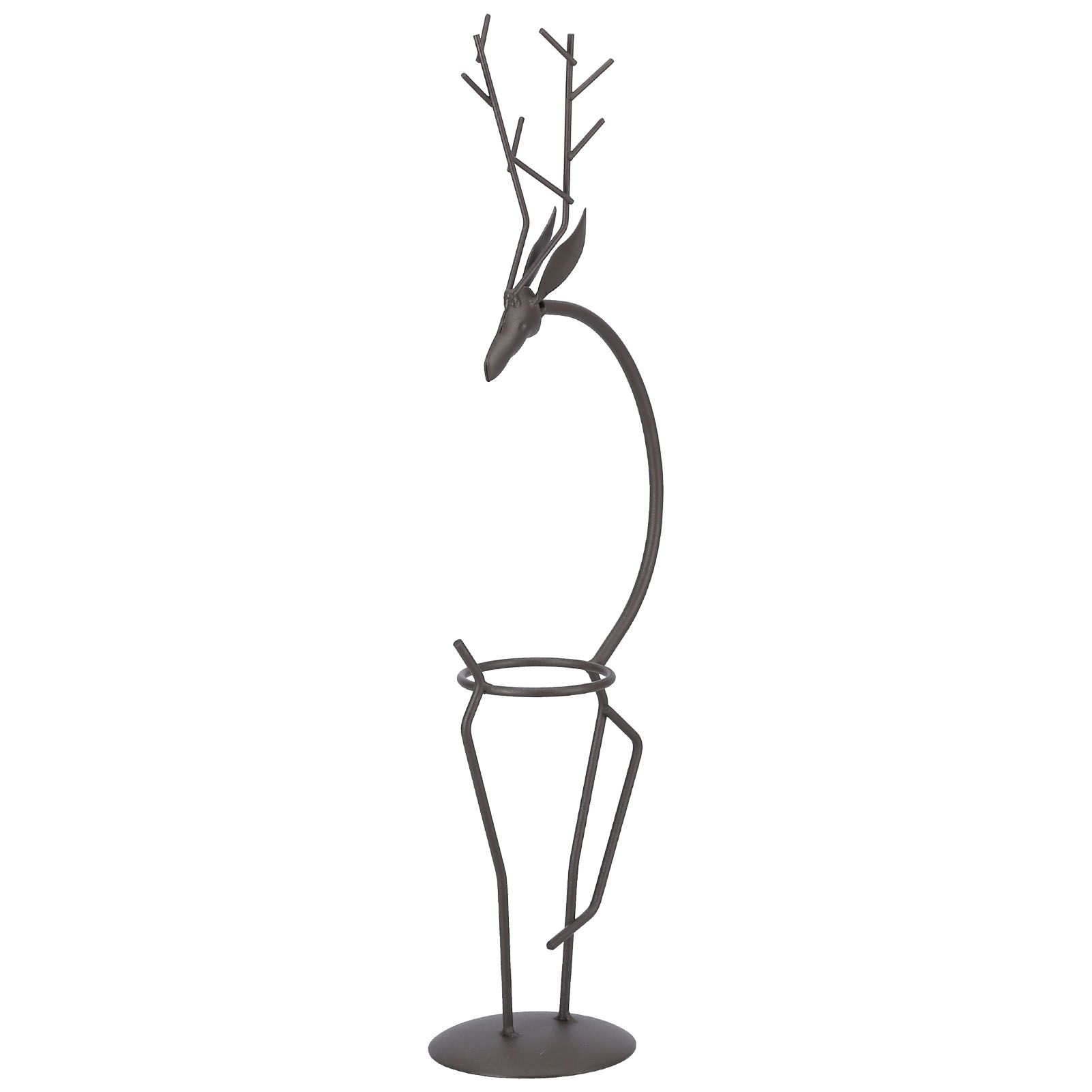 Deer Shape Wrought Iron Plant Stand Transparent Glass Hydroponic Plant Vase view 4