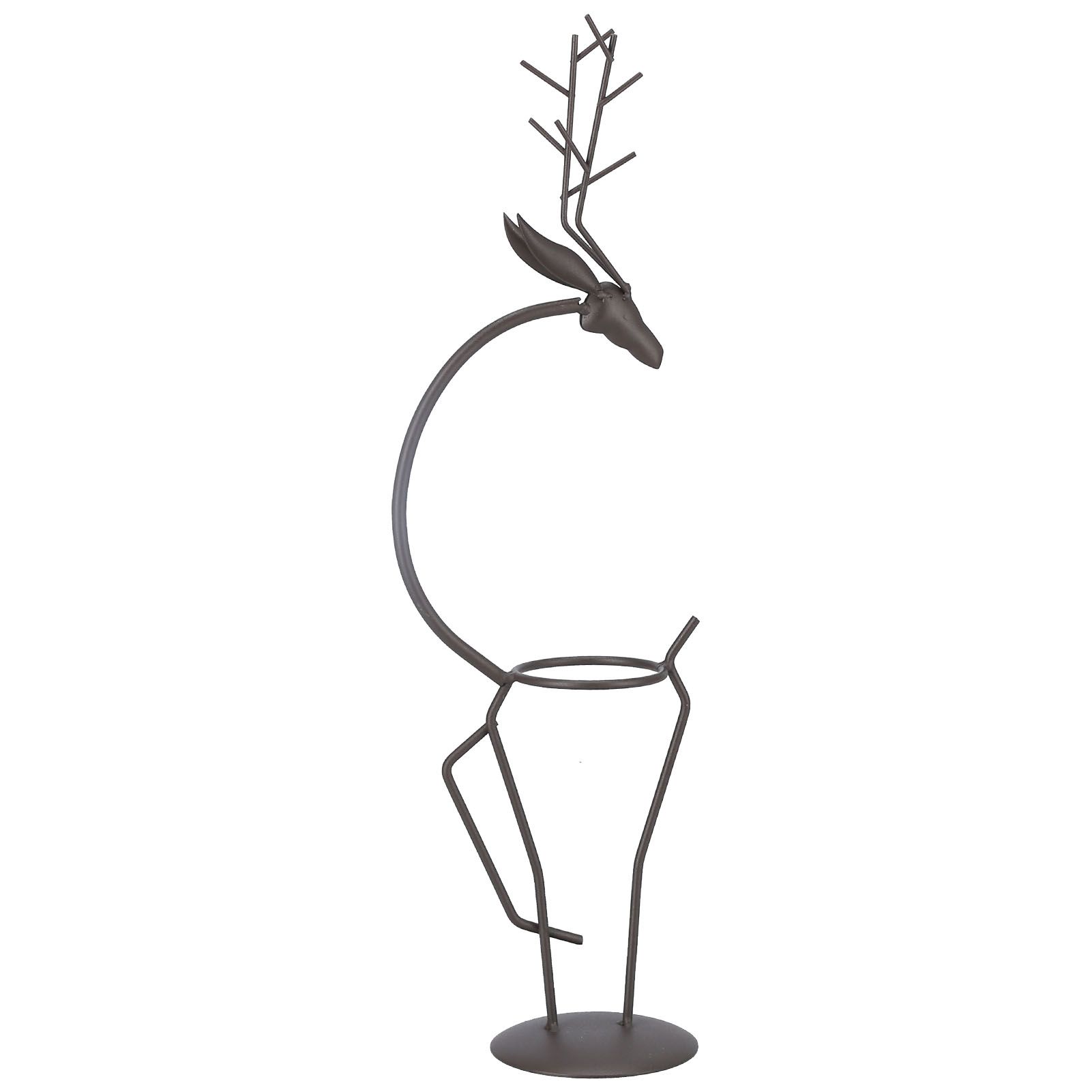 Deer Shape Wrought Iron Plant Stand Transparent Glass Hydroponic Plant Vase view 5