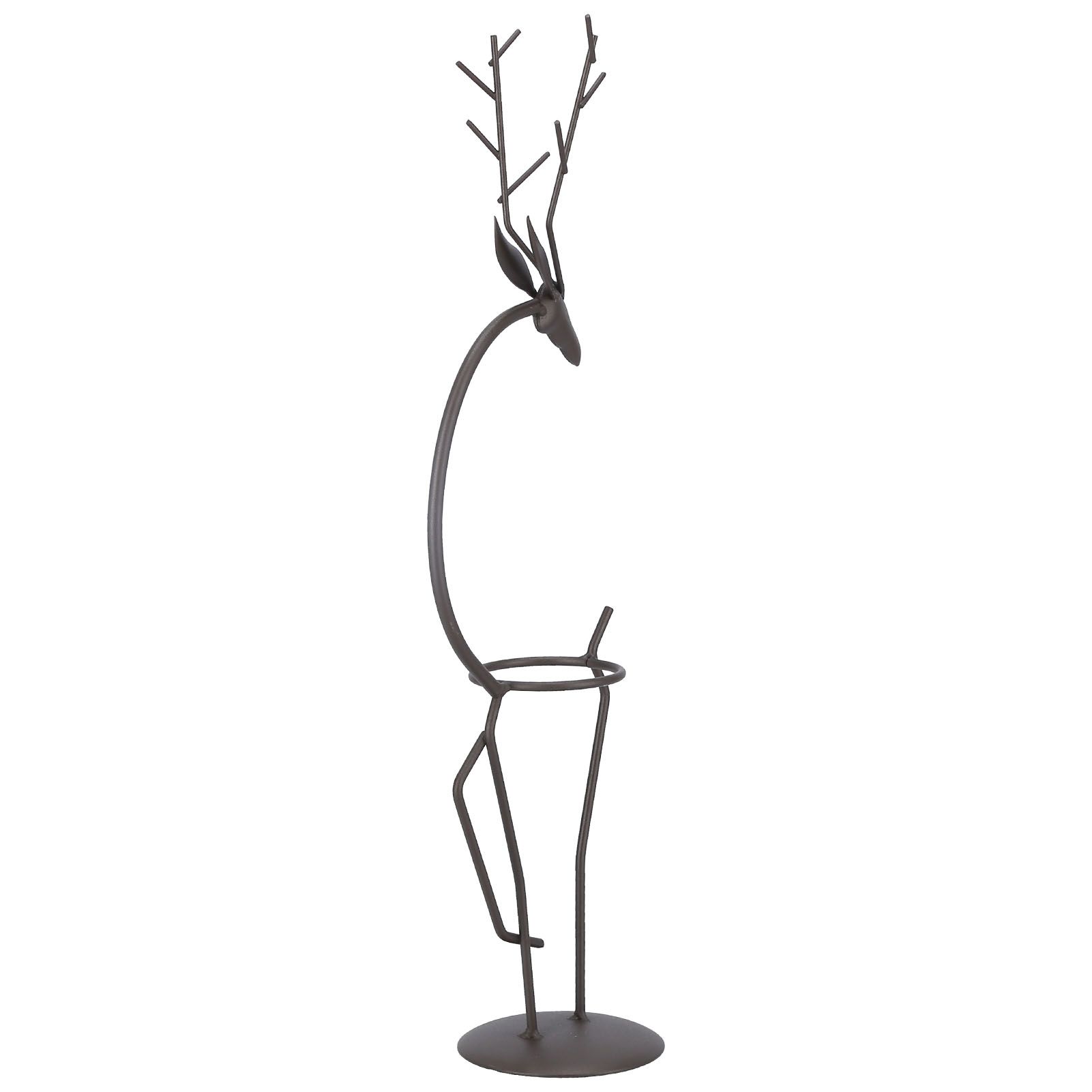 Deer Shape Wrought Iron Plant Stand Transparent Glass Hydroponic Plant Vase view 6