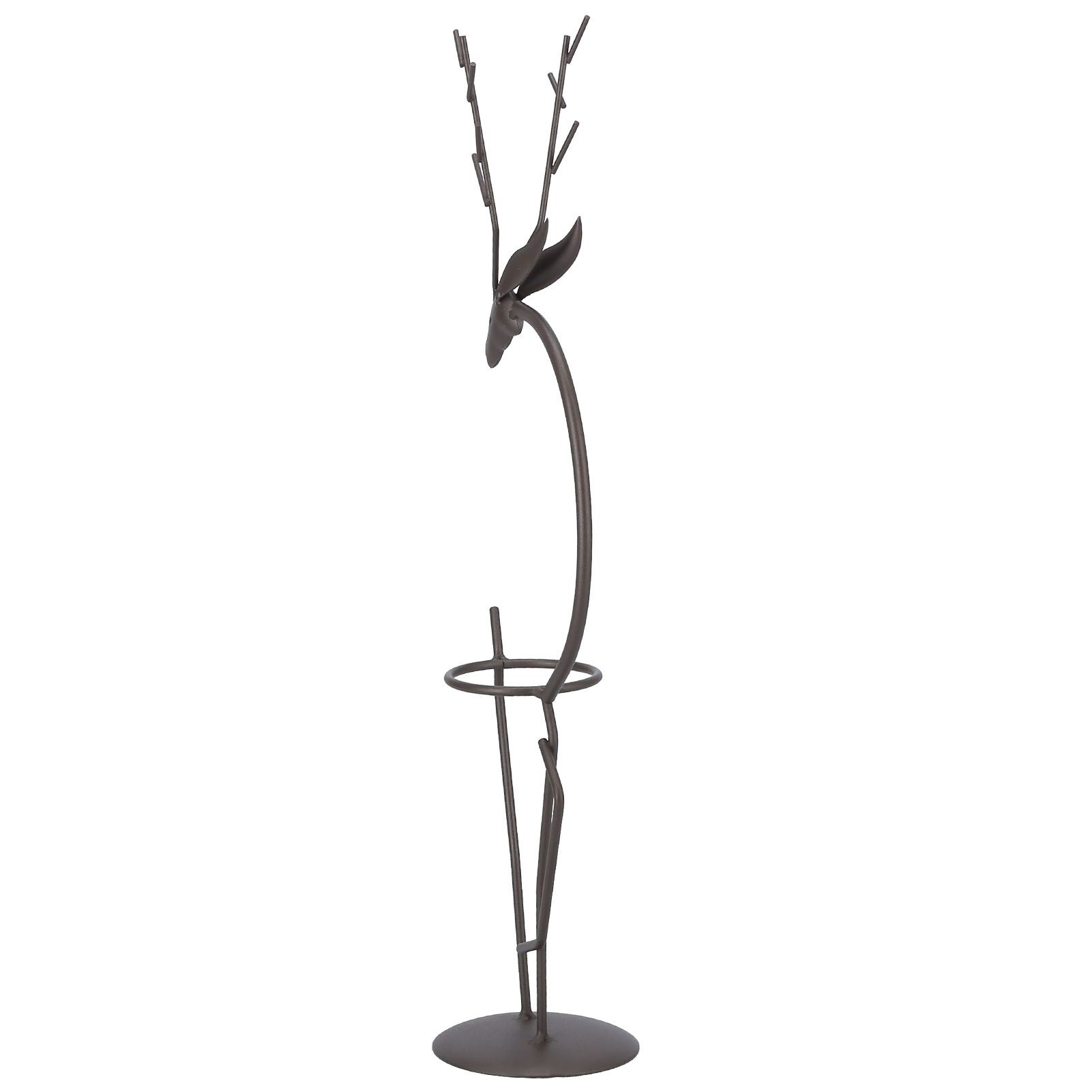 Deer Shape Wrought Iron Plant Stand Transparent Glass Hydroponic Plant Vase view 7