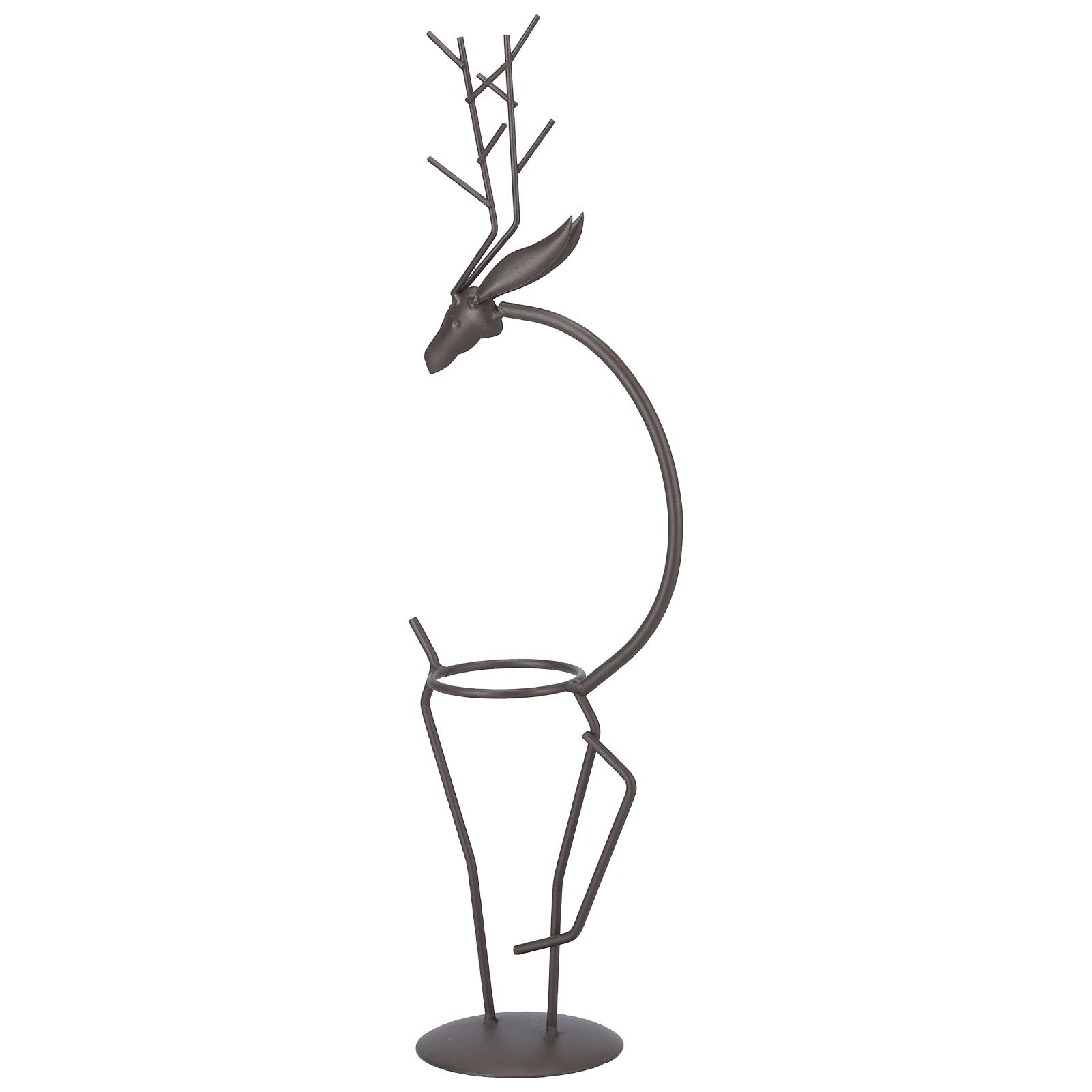 Deer Shape Wrought Iron Plant Stand Transparent Glass Hydroponic Plant Vase view 8
