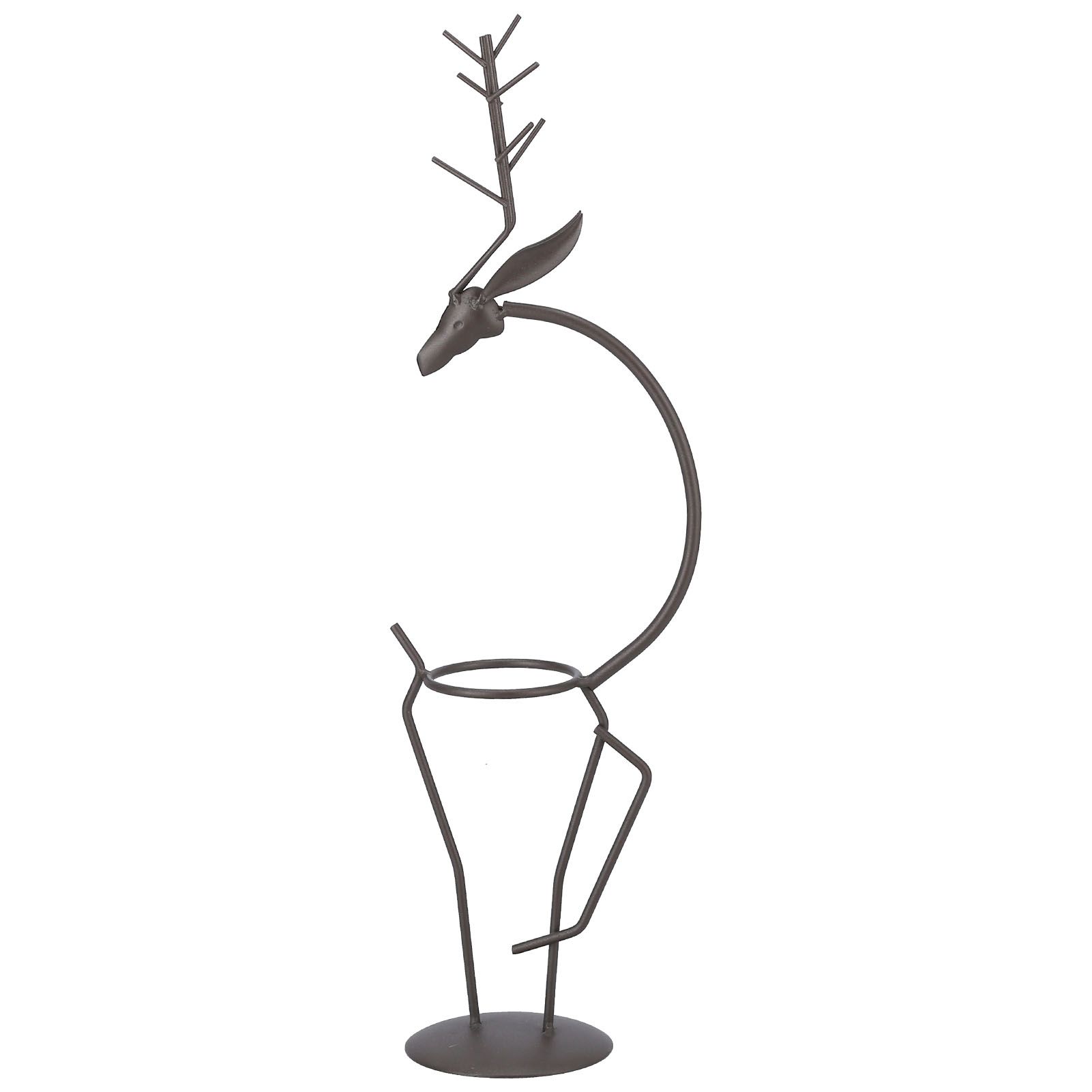 Deer Shape Wrought Iron Plant Stand Transparent Glass Hydroponic Plant Vase view 9