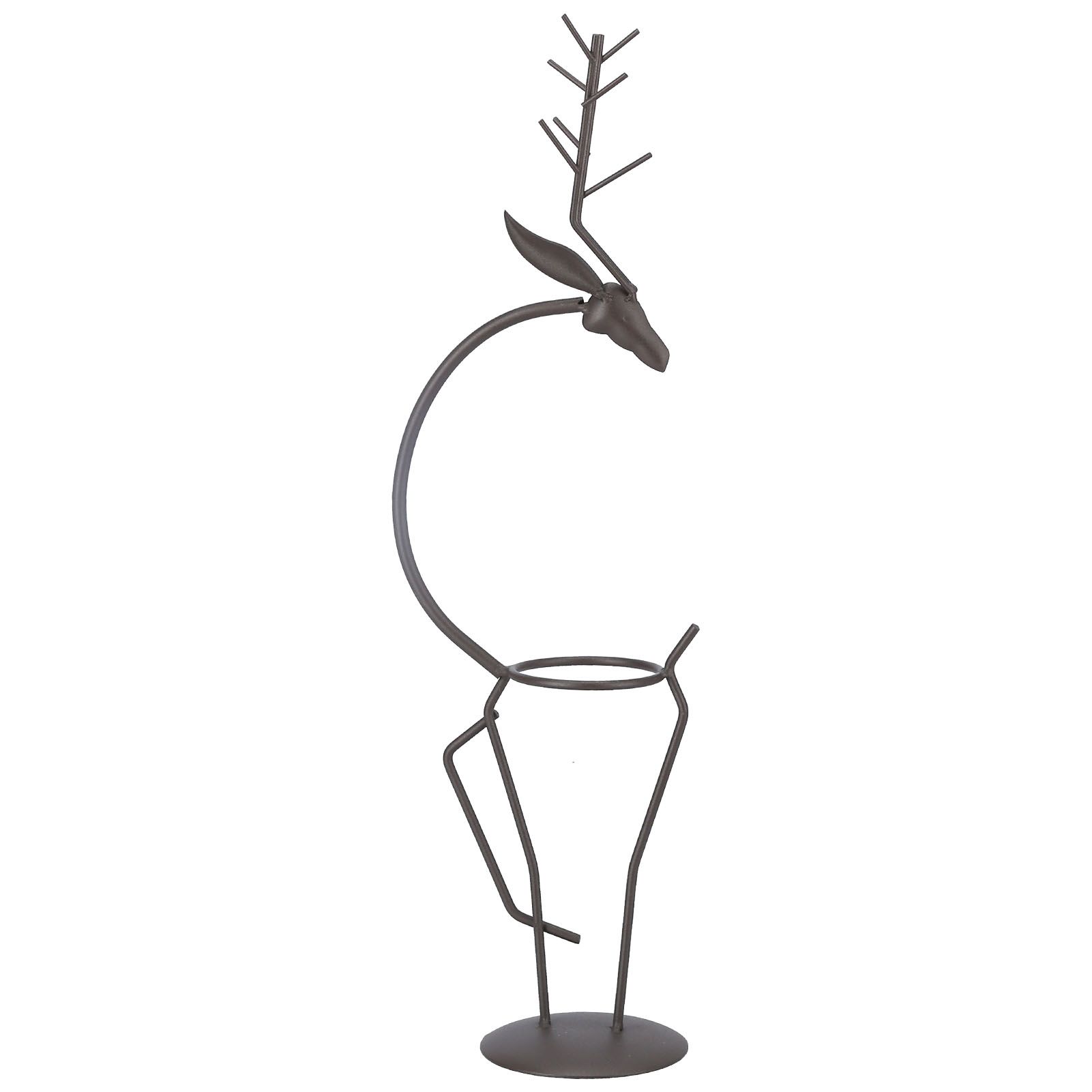 Deer Shape Wrought Iron Plant Stand Transparent Glass Hydroponic Plant Vase view 10