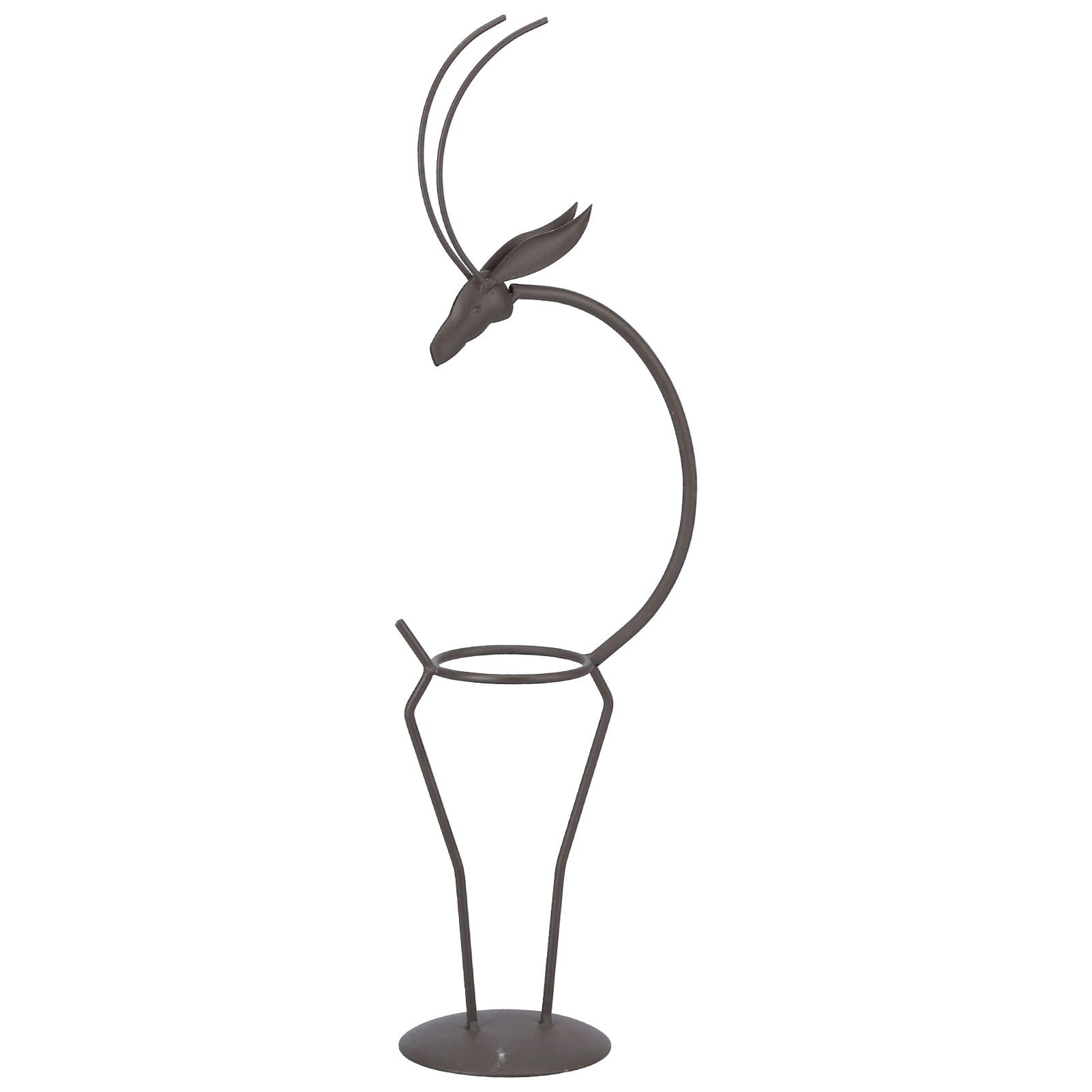 Deer Shape Wrought Iron Plant Stand Transparent Glass Hydroponic Plant Vase view 2