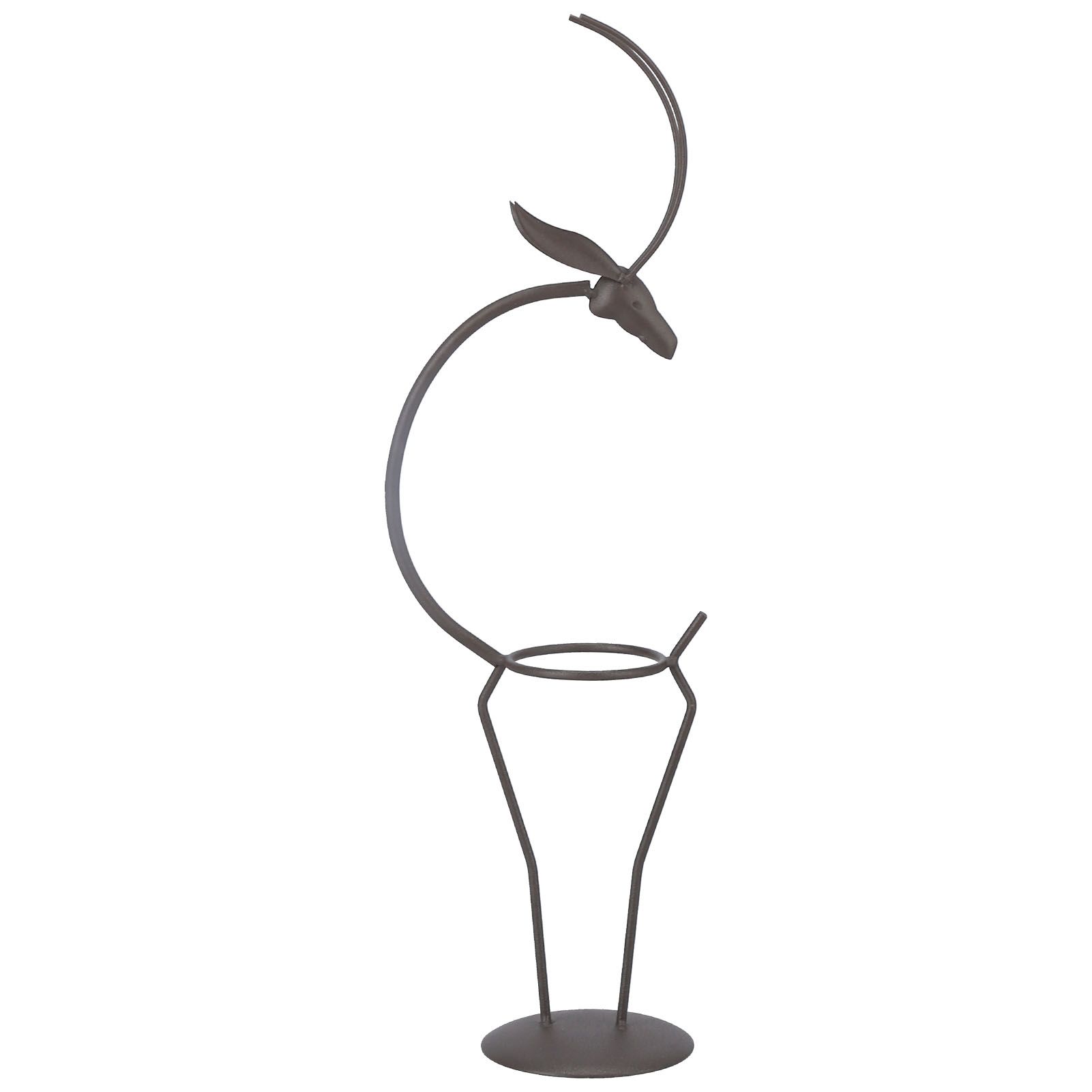 Deer Shape Wrought Iron Plant Stand Transparent Glass Hydroponic Plant Vase view 3