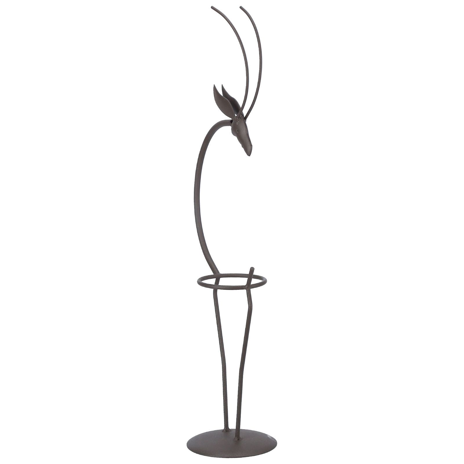 Deer Shape Wrought Iron Plant Stand Transparent Glass Hydroponic Plant Vase view 4