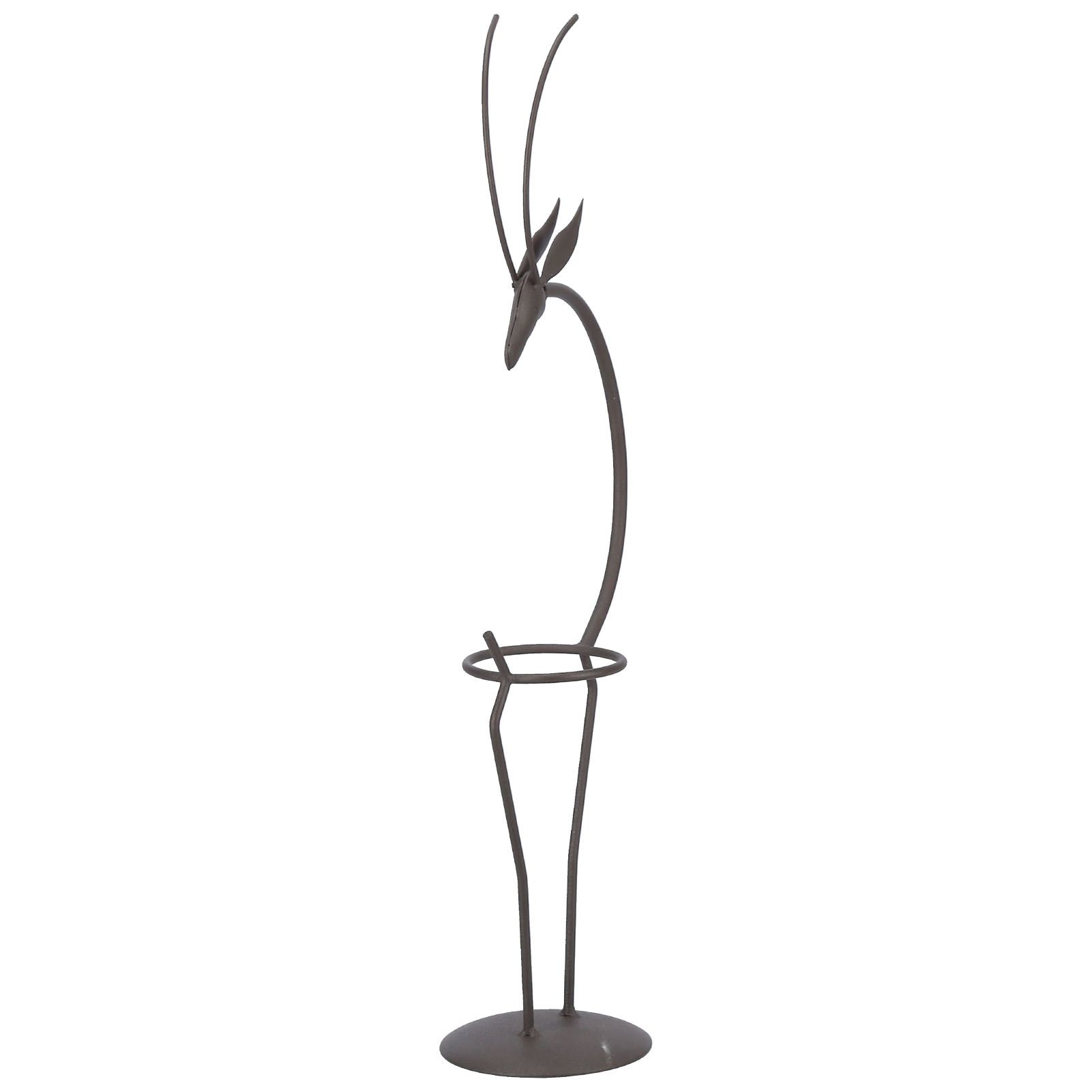 Deer Shape Wrought Iron Plant Stand Transparent Glass Hydroponic Plant Vase view 5