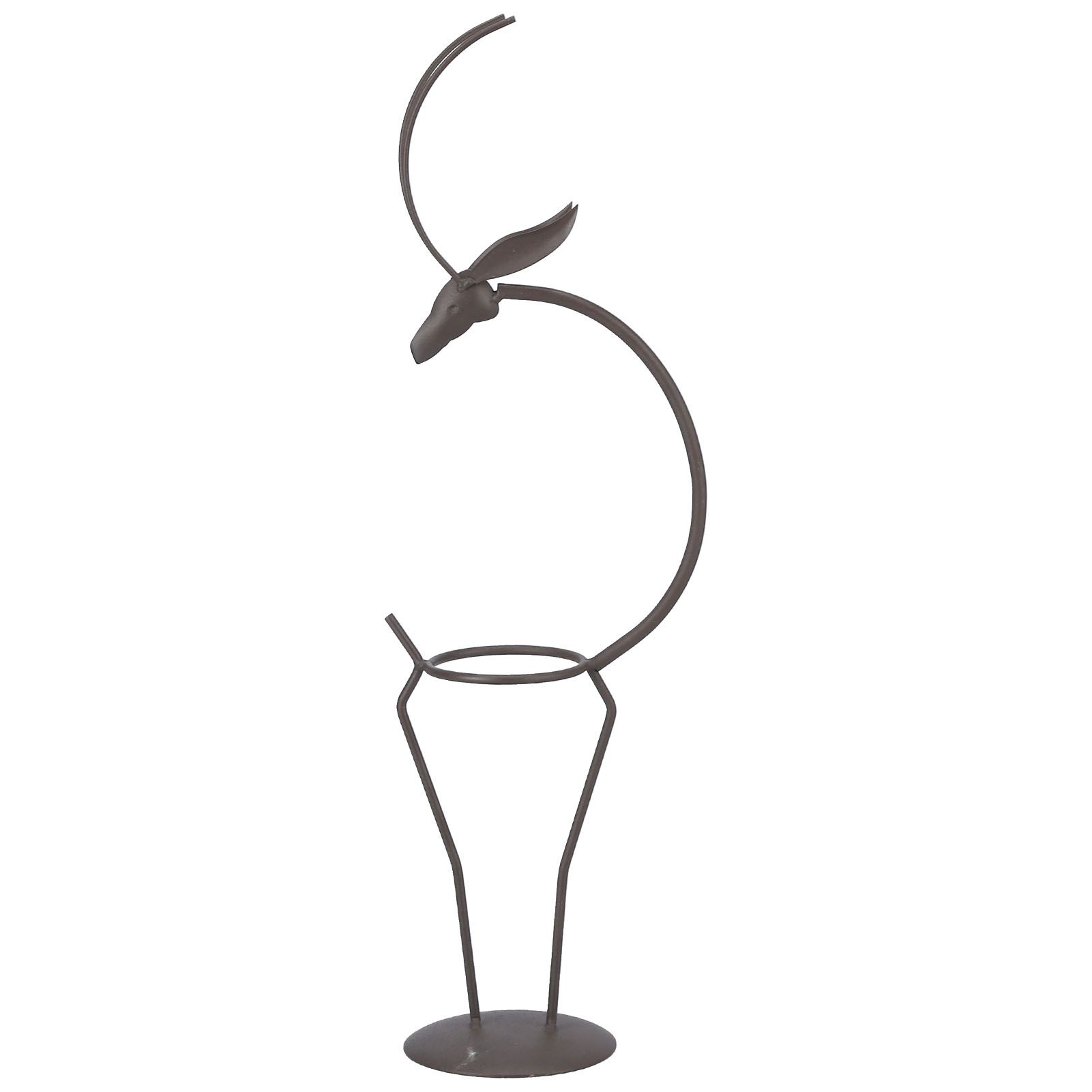 Deer Shape Wrought Iron Plant Stand Transparent Glass Hydroponic Plant Vase view 6