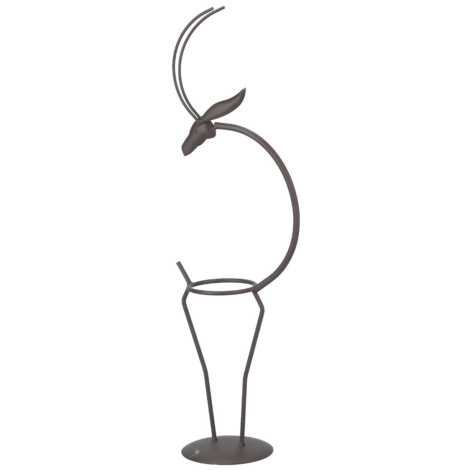 Deer Shape Wrought Iron Plant Stand Transparent Glass Hydroponic Plant Vase view 7