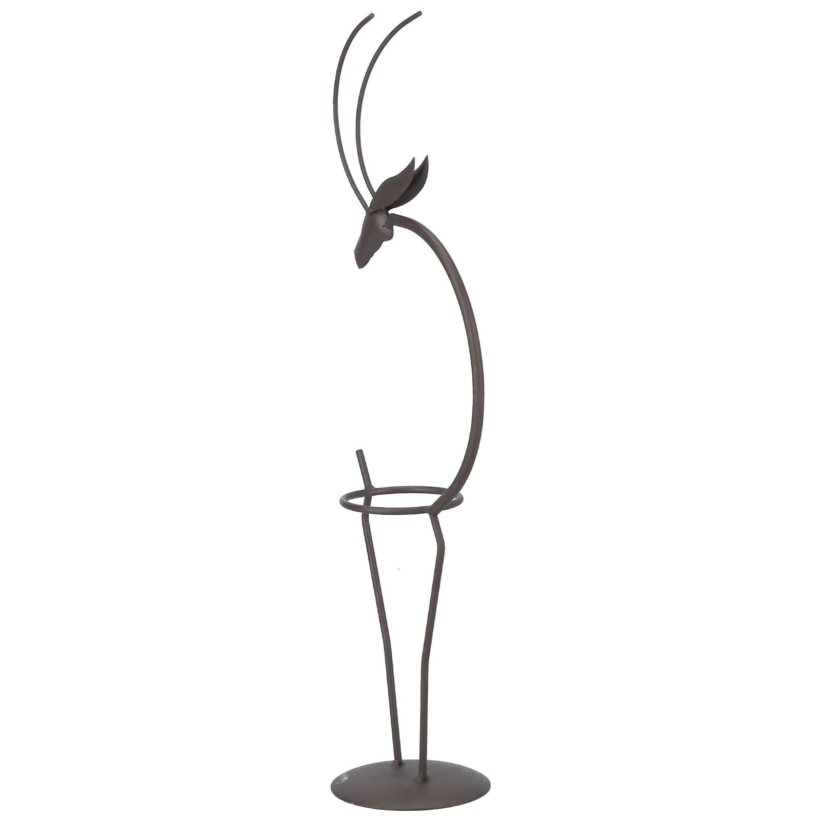 Deer Shape Wrought Iron Plant Stand Transparent Glass Hydroponic Plant Vase view 8