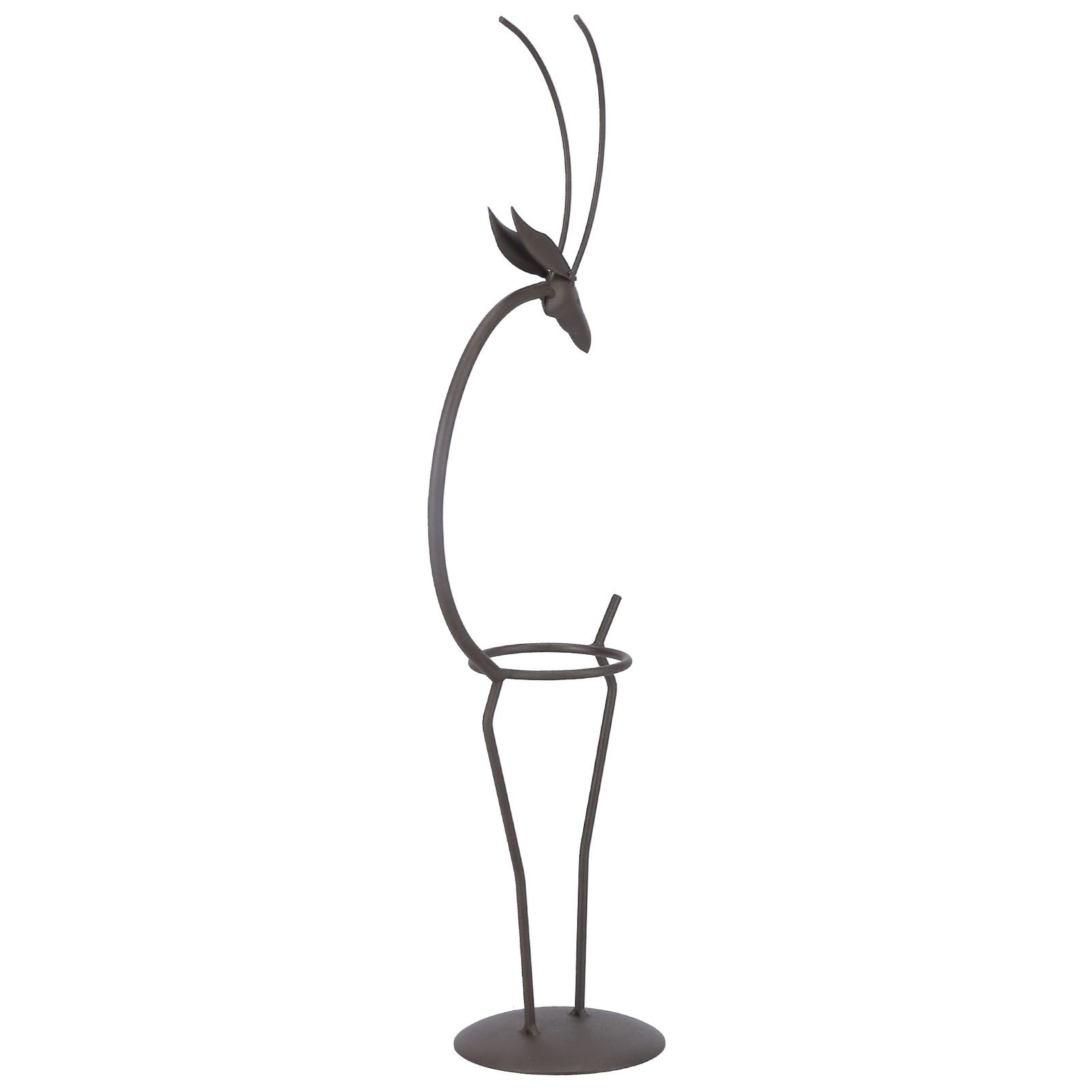Deer Shape Wrought Iron Plant Stand Transparent Glass Hydroponic Plant Vase view 9