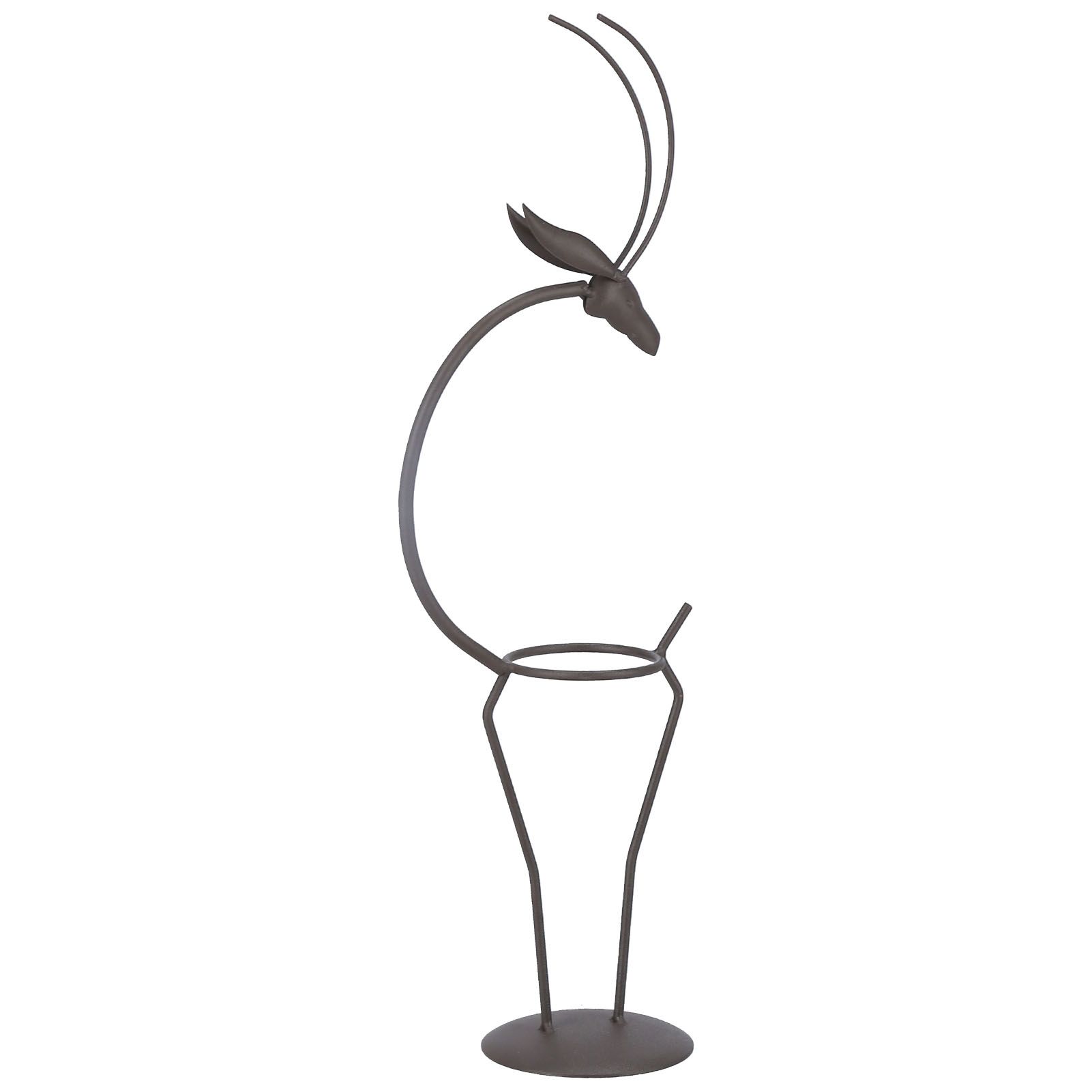 Deer Shape Wrought Iron Plant Stand Transparent Glass Hydroponic Plant Vase view 10