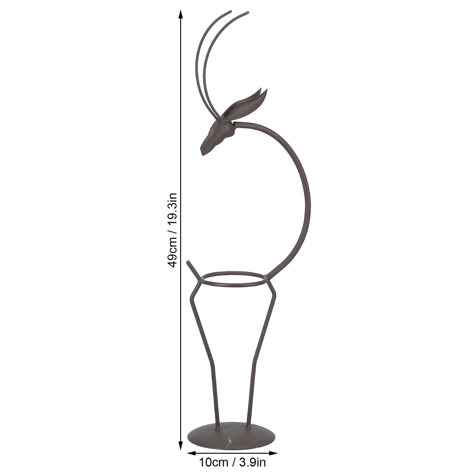 Deer Shape Wrought Iron Plant Stand Transparent Glass Hydroponic Plant Vase view 15
