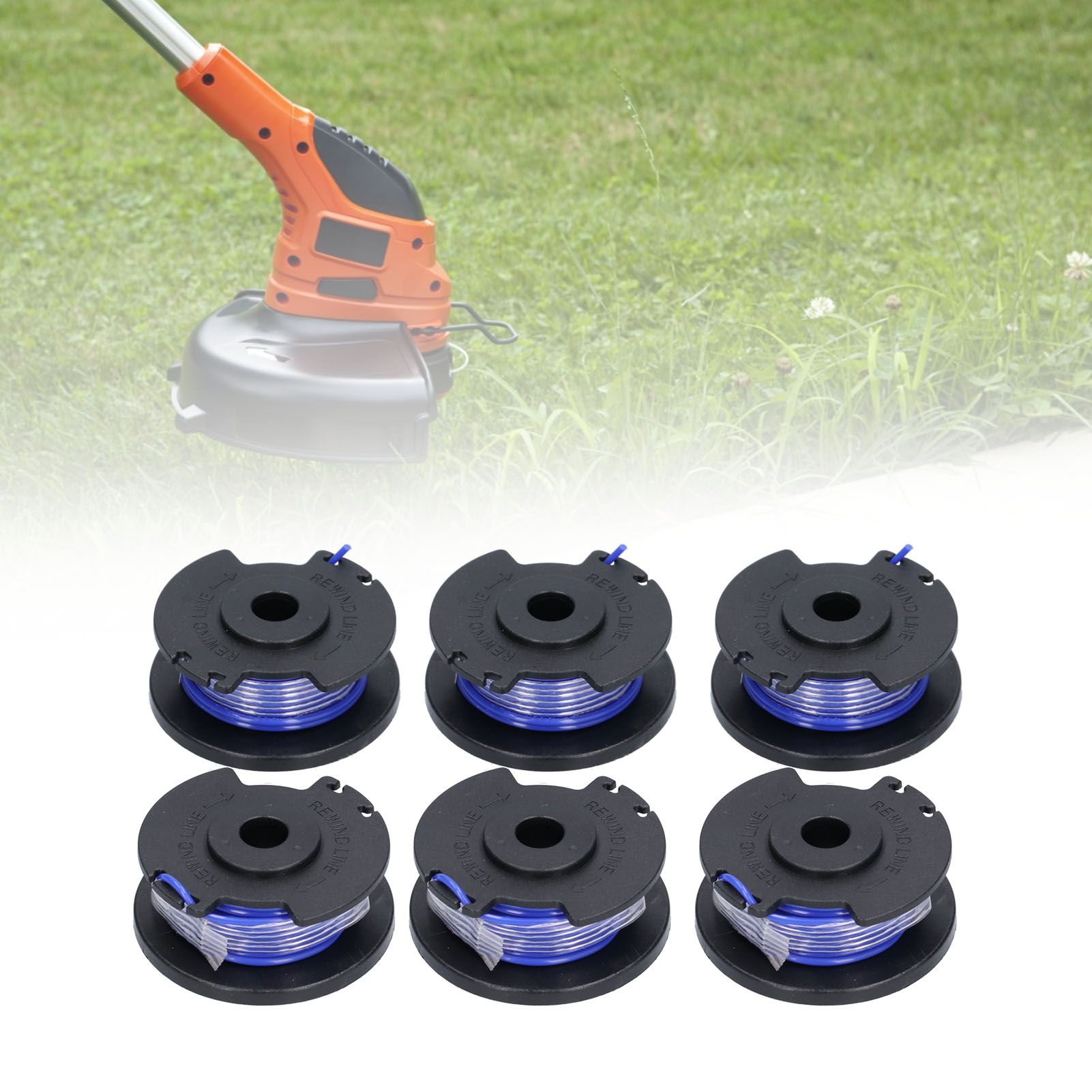 6Pcs Trimmer Spool Line Replacement for Ryobi 18V 24V 40V String Trimmers Lawn view 12
