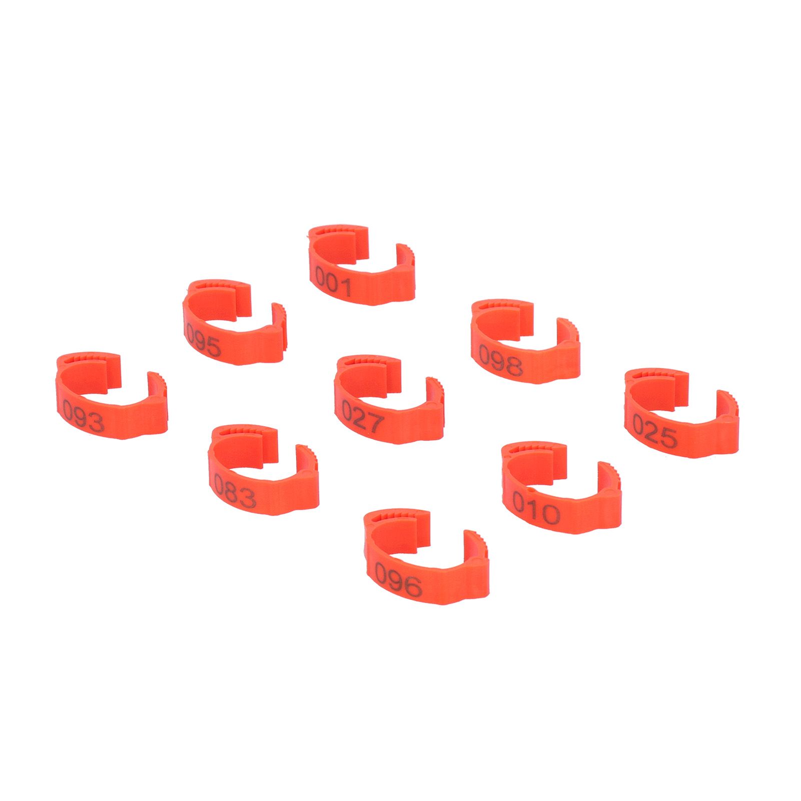 100PCS/Bag Poultry Leg Bands ClipOn Foot Rings with 01100 Numbers for Chicken view 5