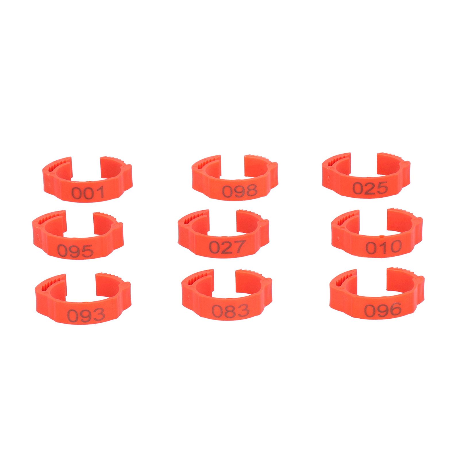 100PCS/Bag Poultry Leg Bands ClipOn Foot Rings with 01100 Numbers for Chicken view 7