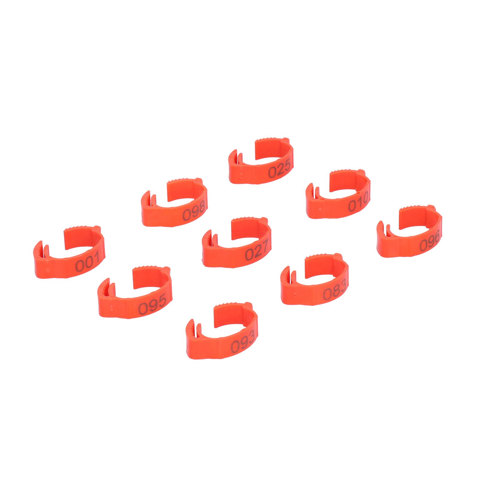100PCS/Bag Poultry Leg Bands ClipOn Foot Rings with 01100 Numbers for Chicken view 9