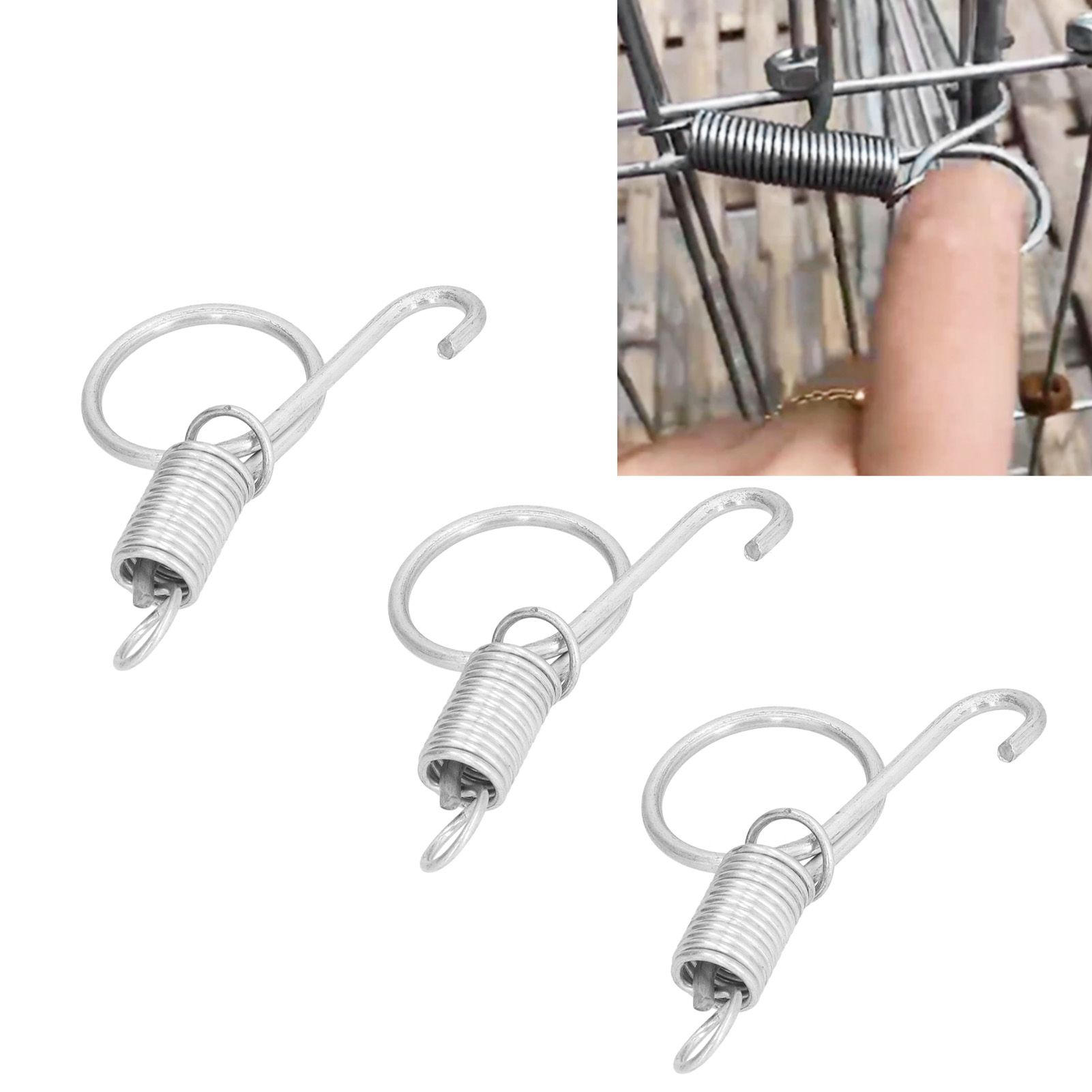 20PCS Cage Door Spring Hook Metal Finger Spring Latch Hook for Fixing Rabbit view 11
