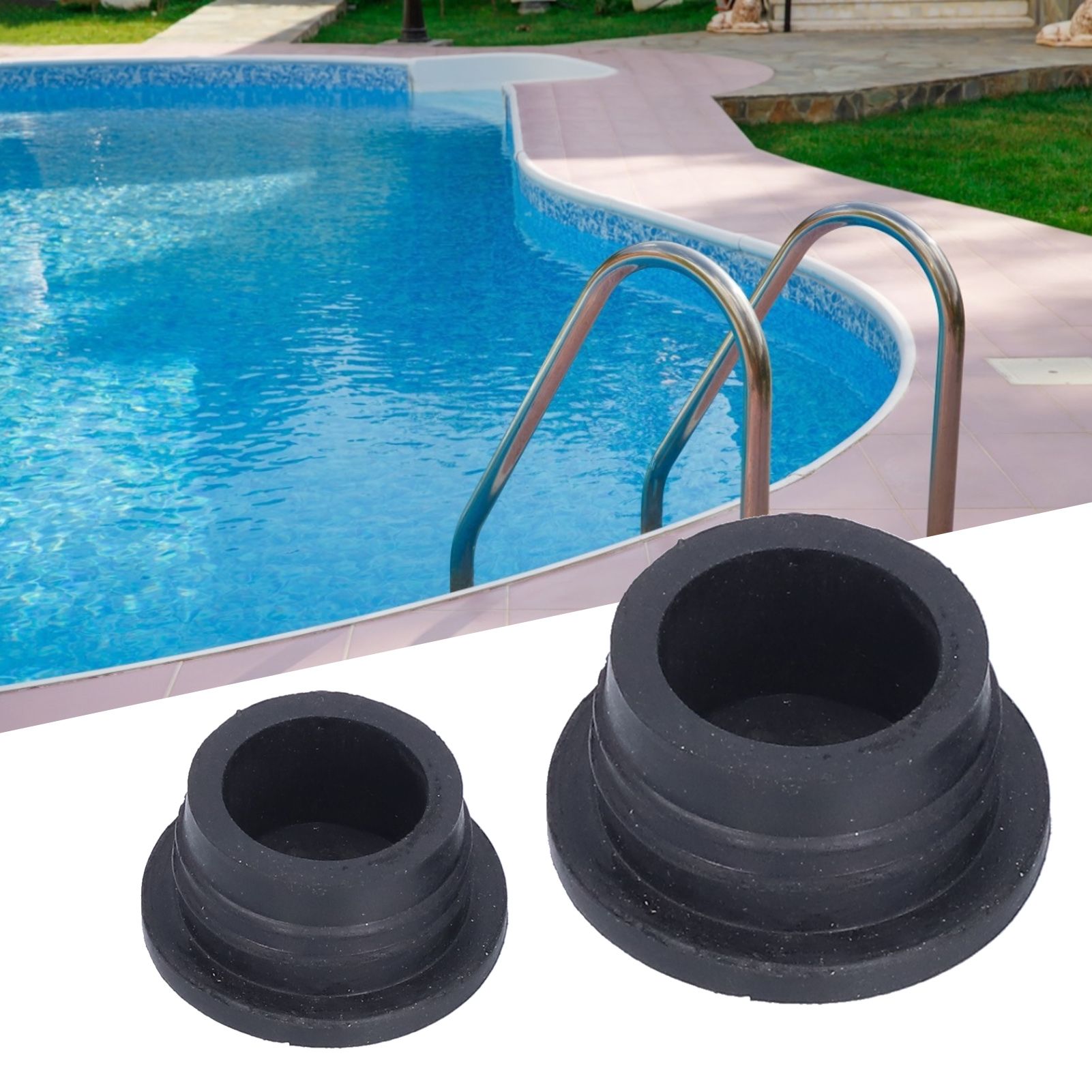 2Pcs Black Pool Ladder Rubber Bumper Safety Guard Swimming Pool Ladder Replacement view 11