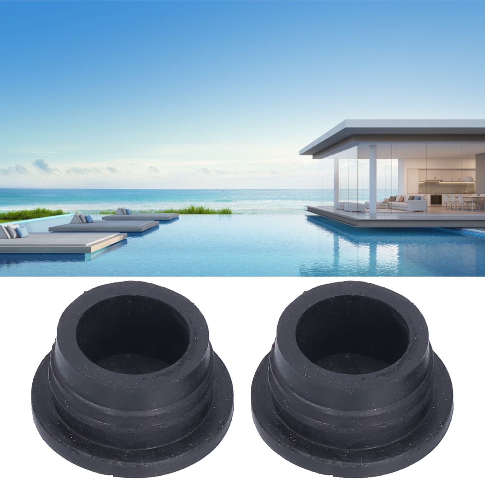 2Pcs Black Pool Ladder Rubber Bumper Safety Guard Swimming Pool Ladder Replacement view 12