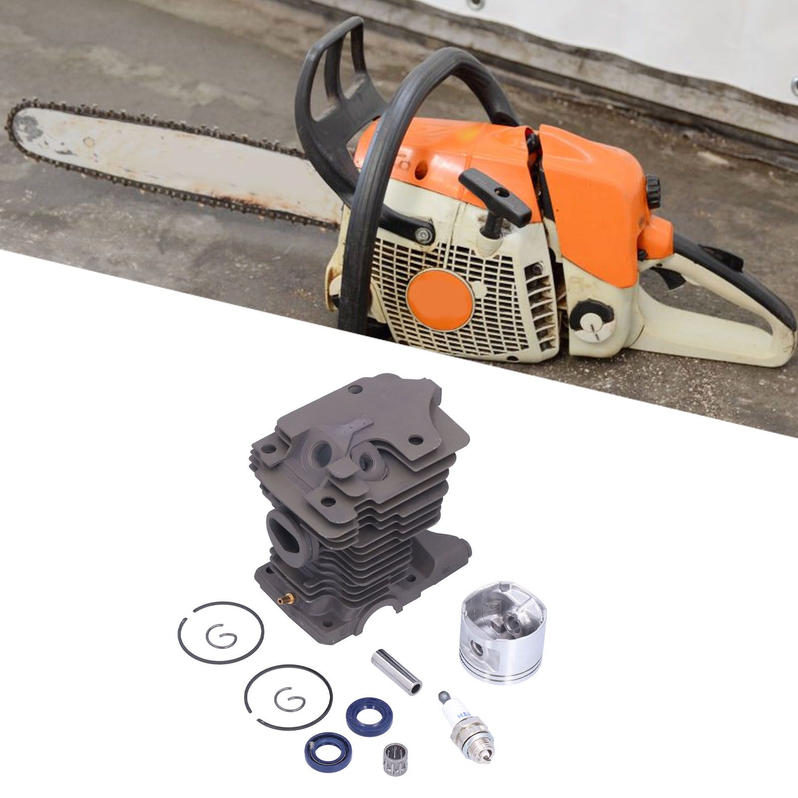 46mm Cylinder Piston Assembly Spark Plug Set 1133 020 1203 for Stihl MS270 view 11