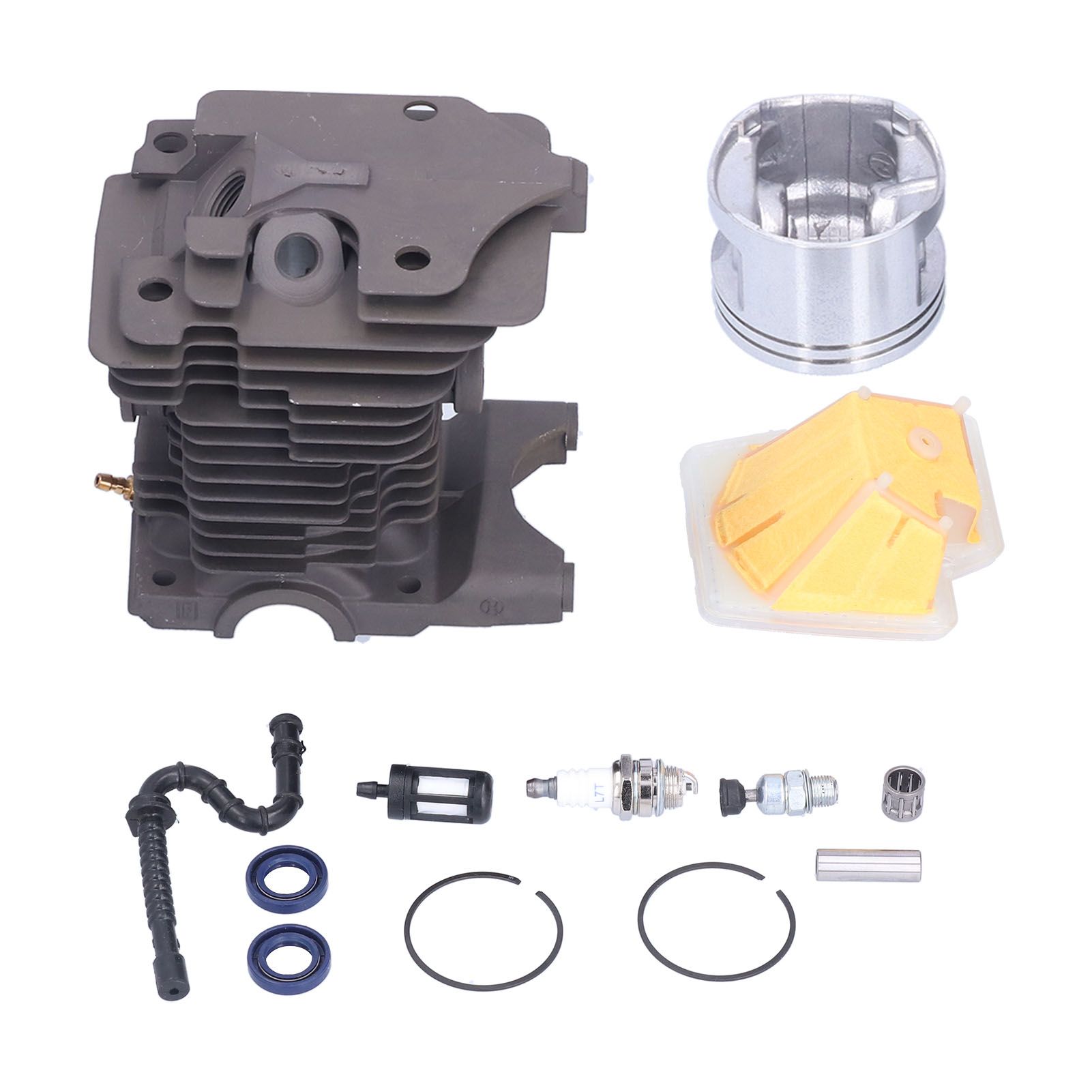 46mm Cylinder Piston Air Filter Oil Seals Pressure Relief Valve Set for Stihl view 7